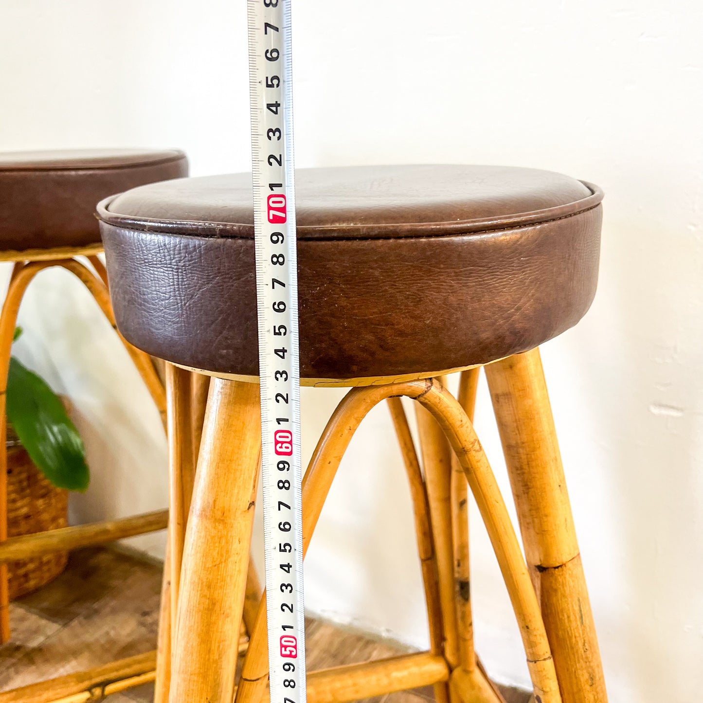 Cane Barstool Brown Tops set of 2