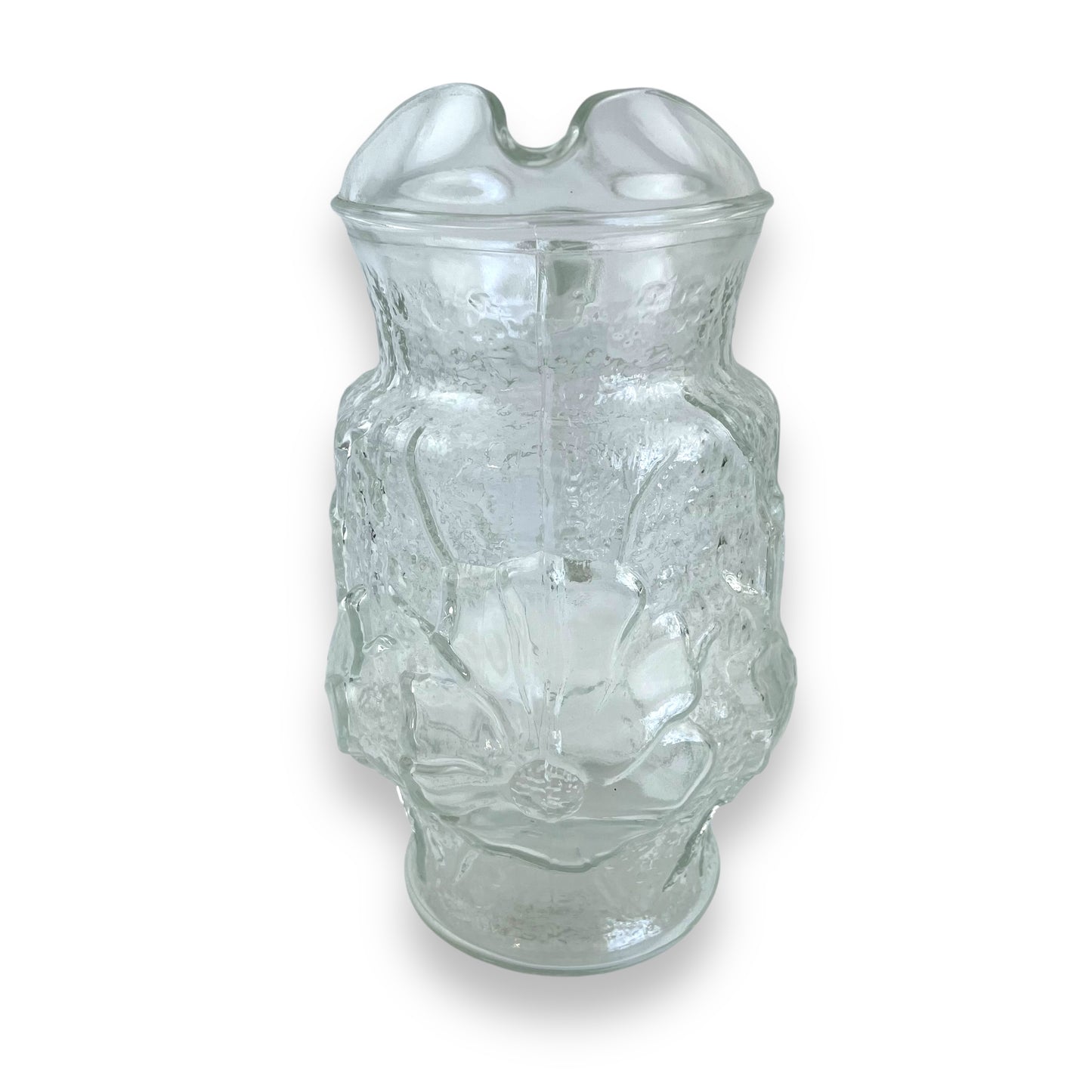 Anchor Hocking Rainflower Clear Pressed Glass Pitcher