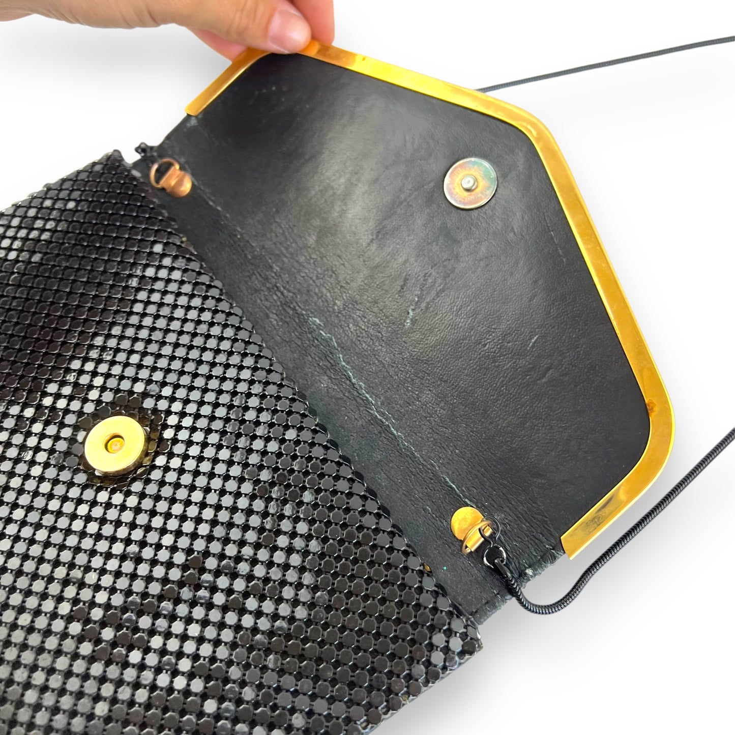 Vintage black & gold mesh purse