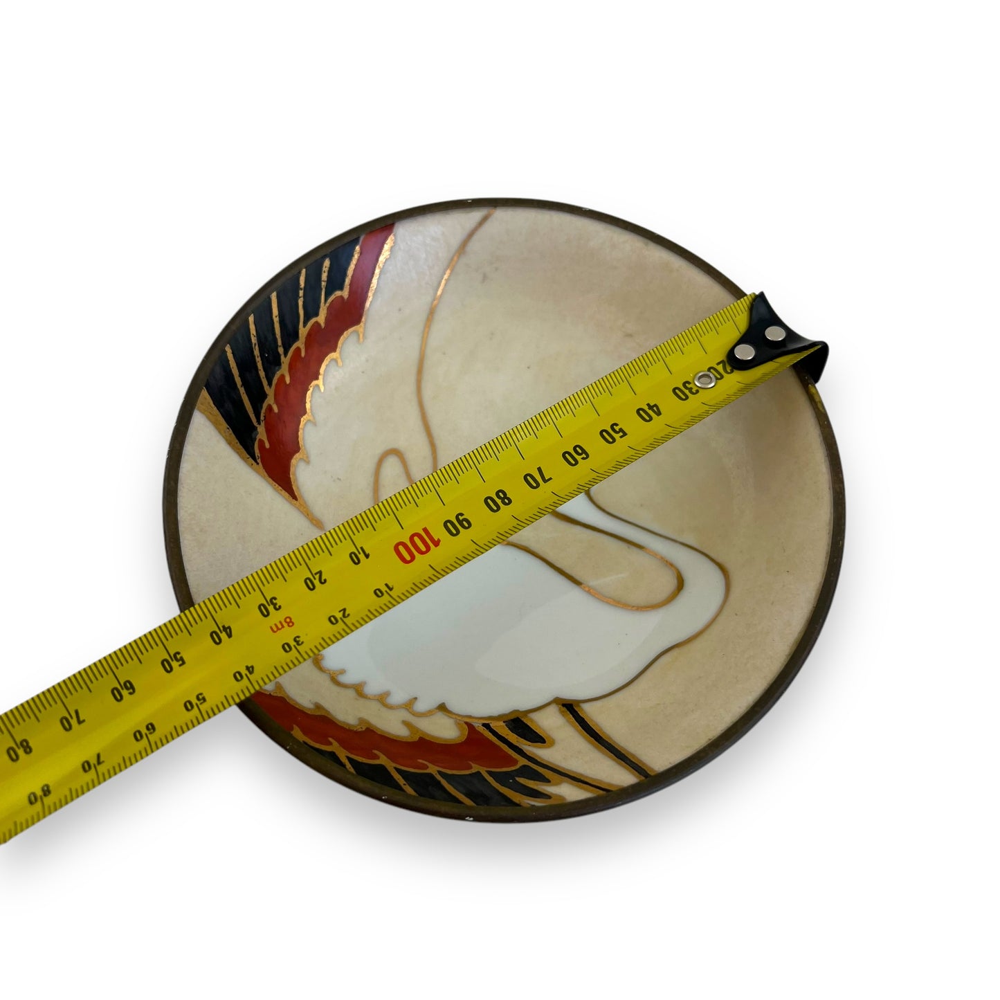Crane bird bowl hand painted porcelain - made in Japan