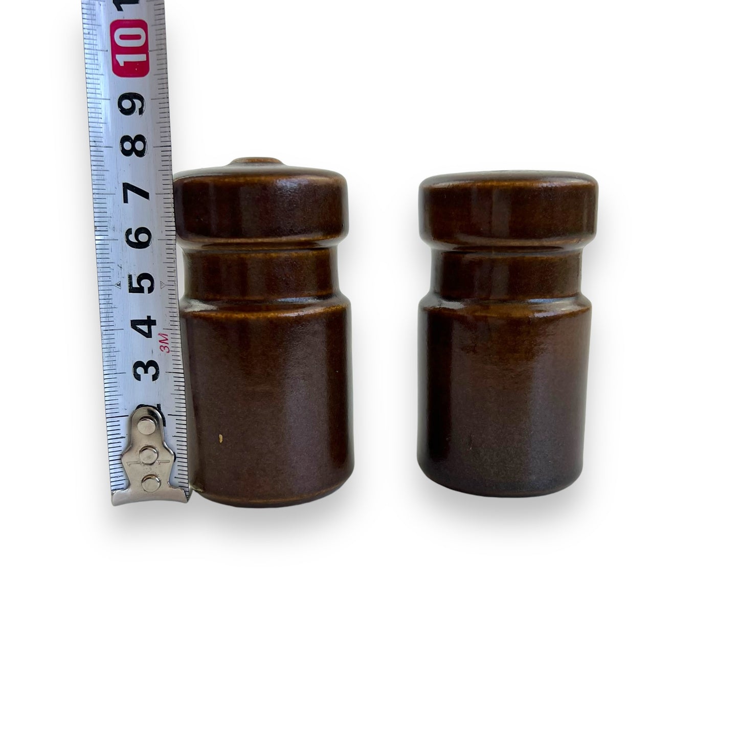 Stoneware Salt & Pepper Shakers – Brown Glazed Ceramic