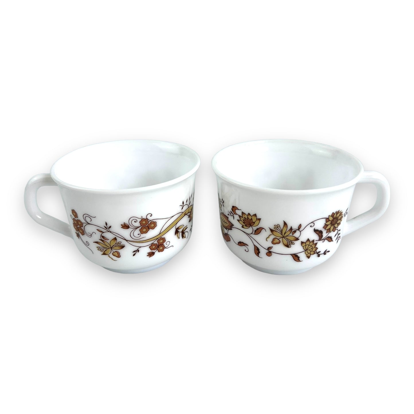 Arcopal Brown Onion Pattern Cup Set of 2