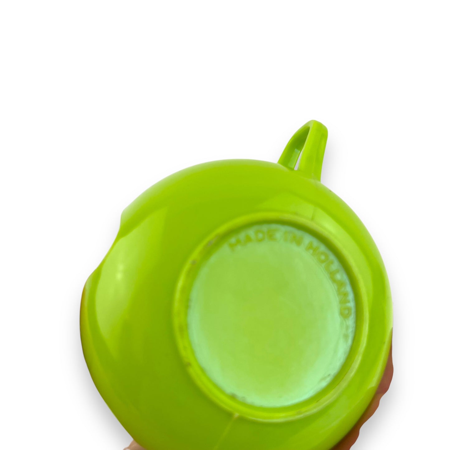 Dutch Glass Cups with Bright Colour Plastic Holders - Made in Holland - 5 Colourful Retro Mugs