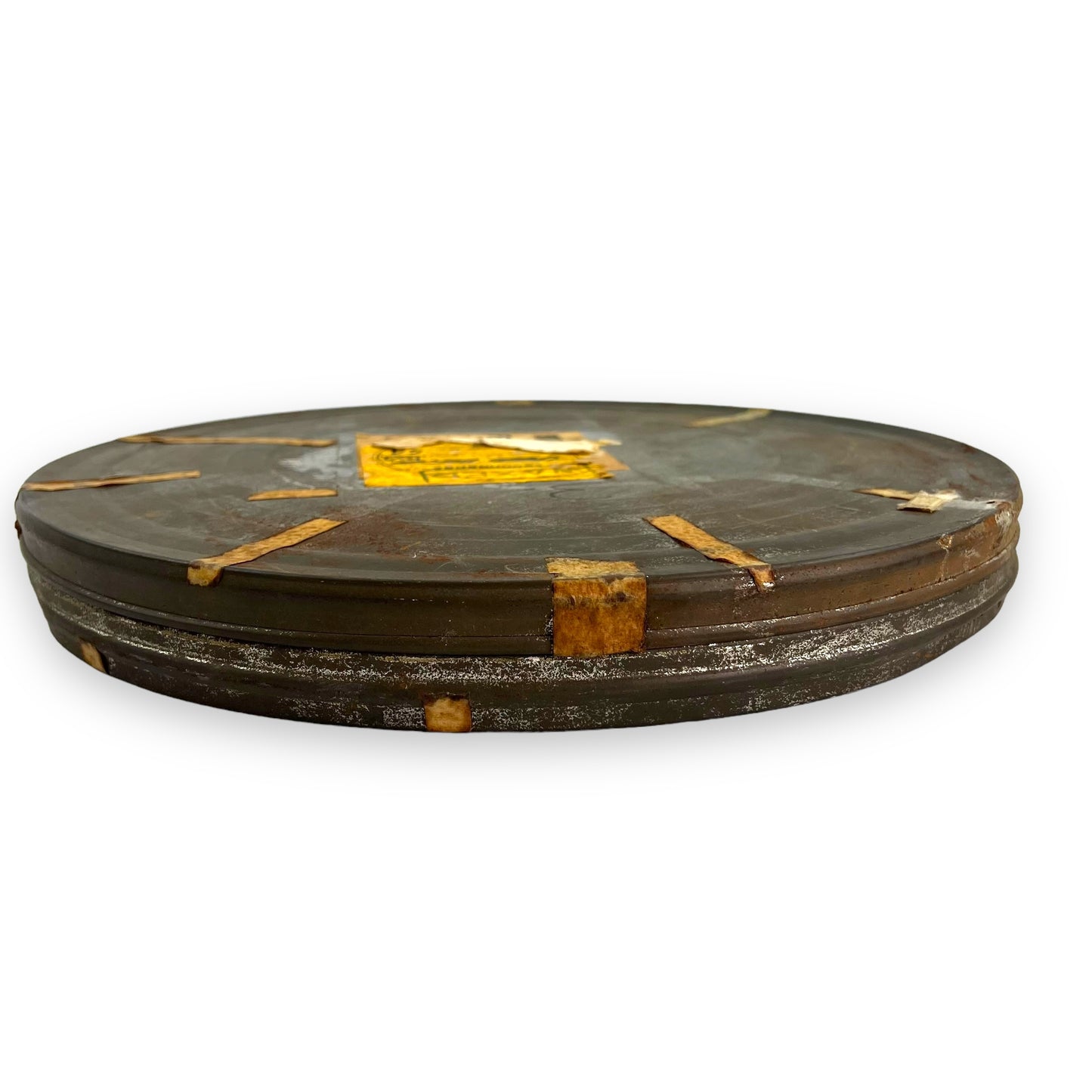 Large metal film reel storage tin