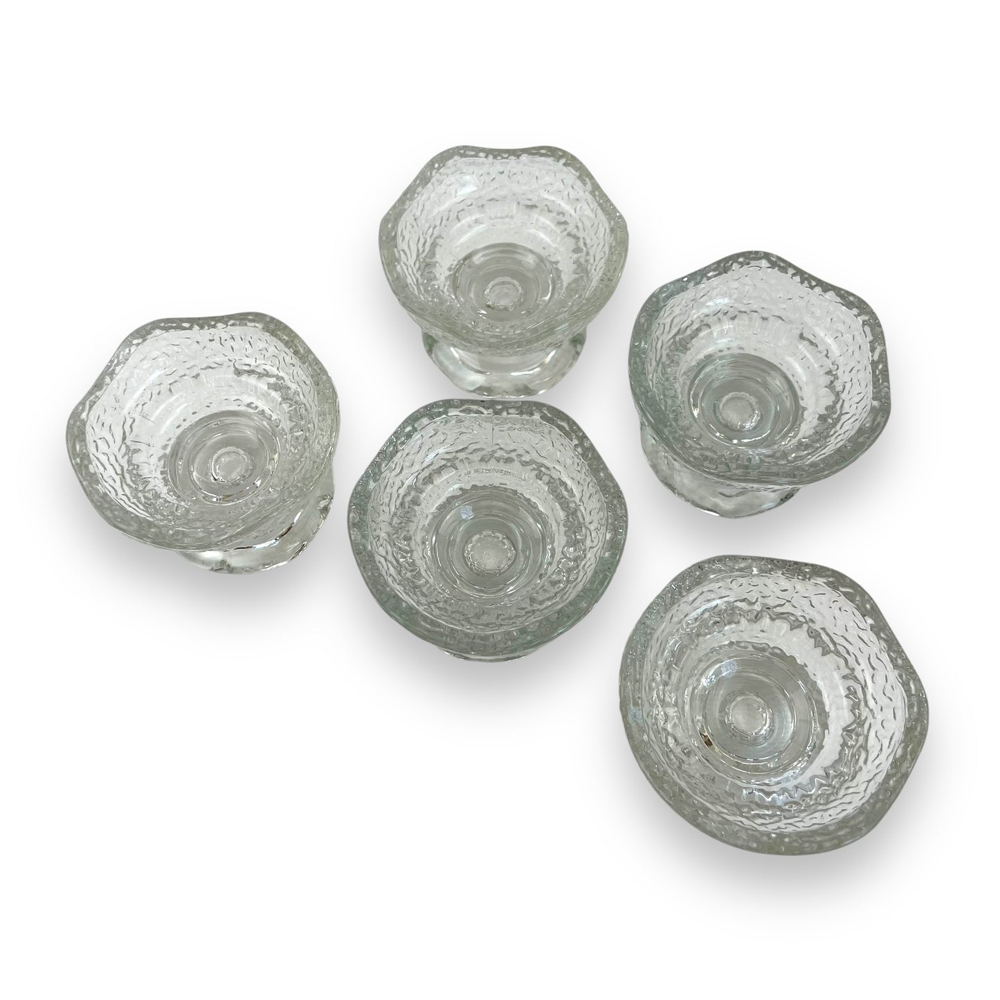Anchor Hocking Reversible Stackable Pebble Glass Candle Holders Set Of 5