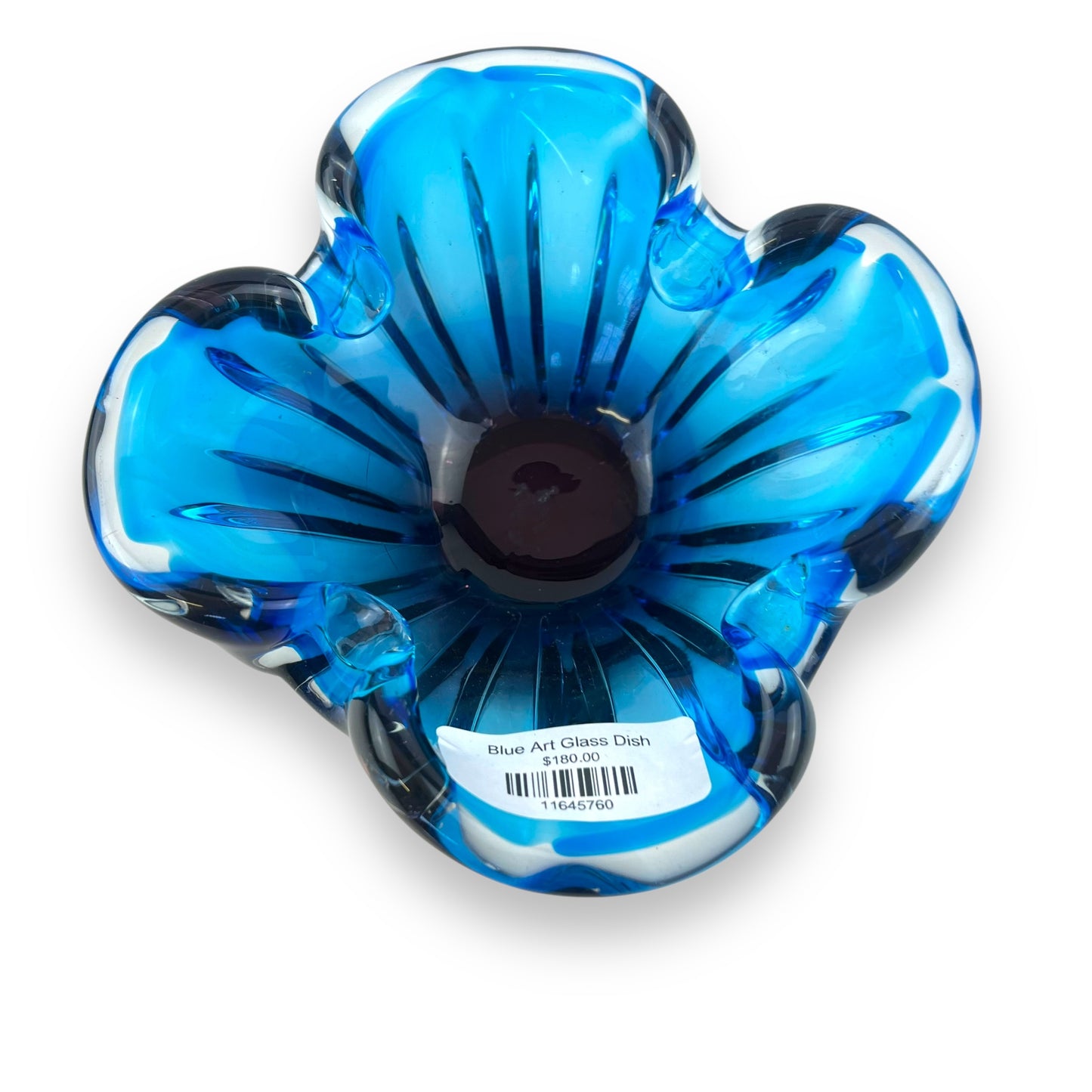 Blue Art Glass Dish