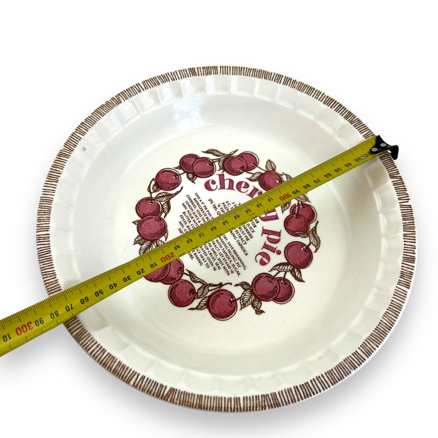 Cherry Pie Recipe baking dish - Made in USA