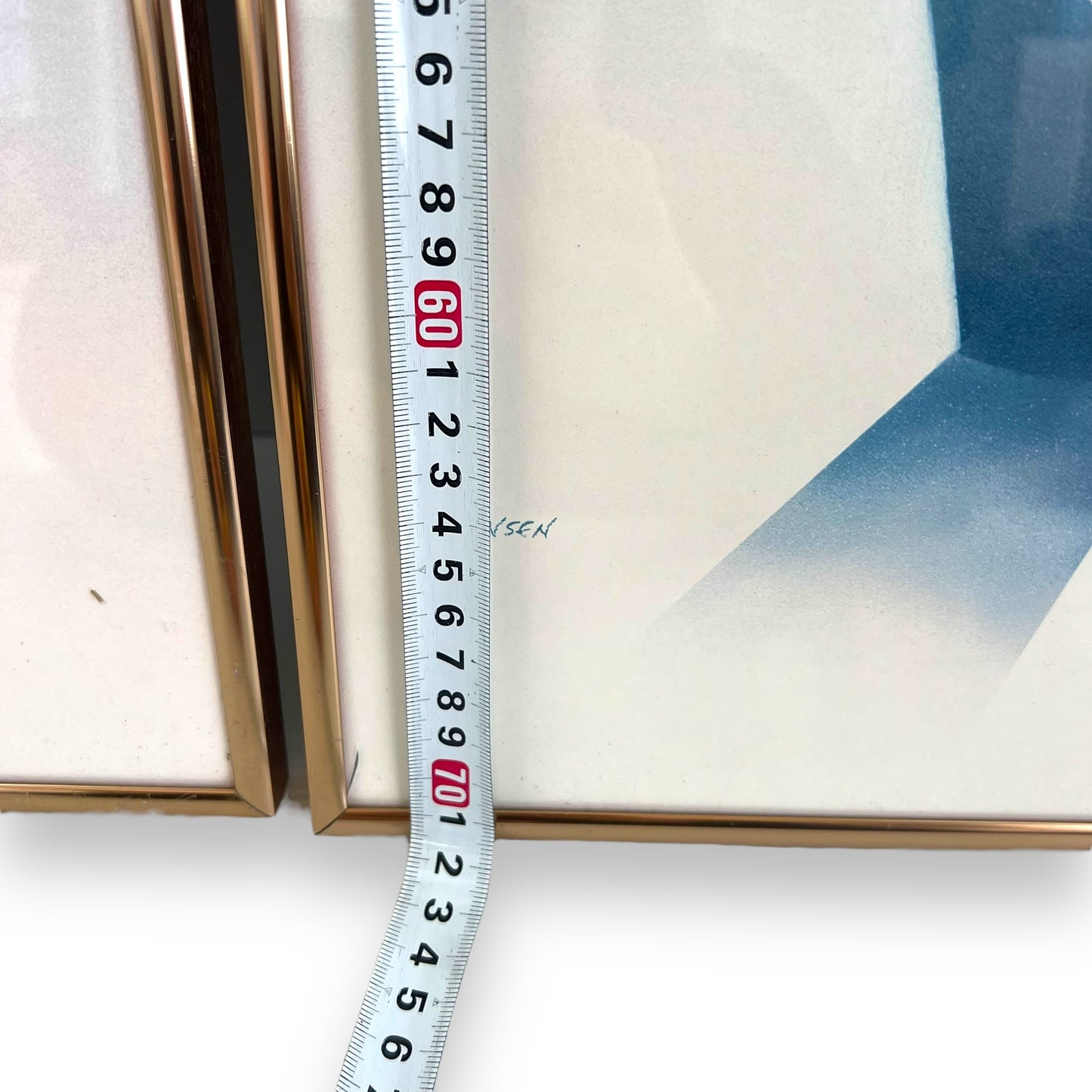 Henson Vase & Flower Print Framed Artwork Set of 2 with brass frames