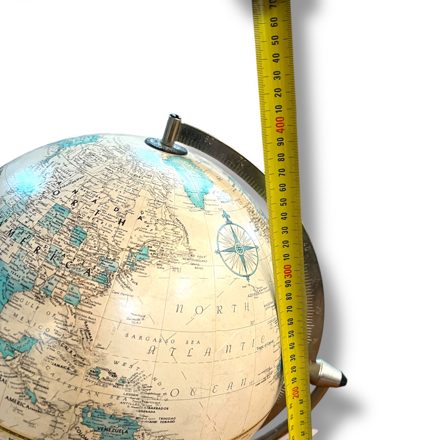Replogle “World Classic” 12” Vintage Desktop Globe — Wood & Metal Base, Made in USA