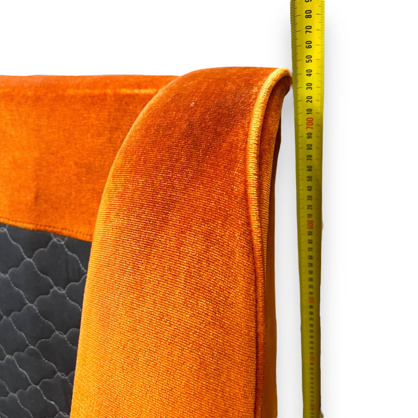 Orange Velour 3 Seater Lounge