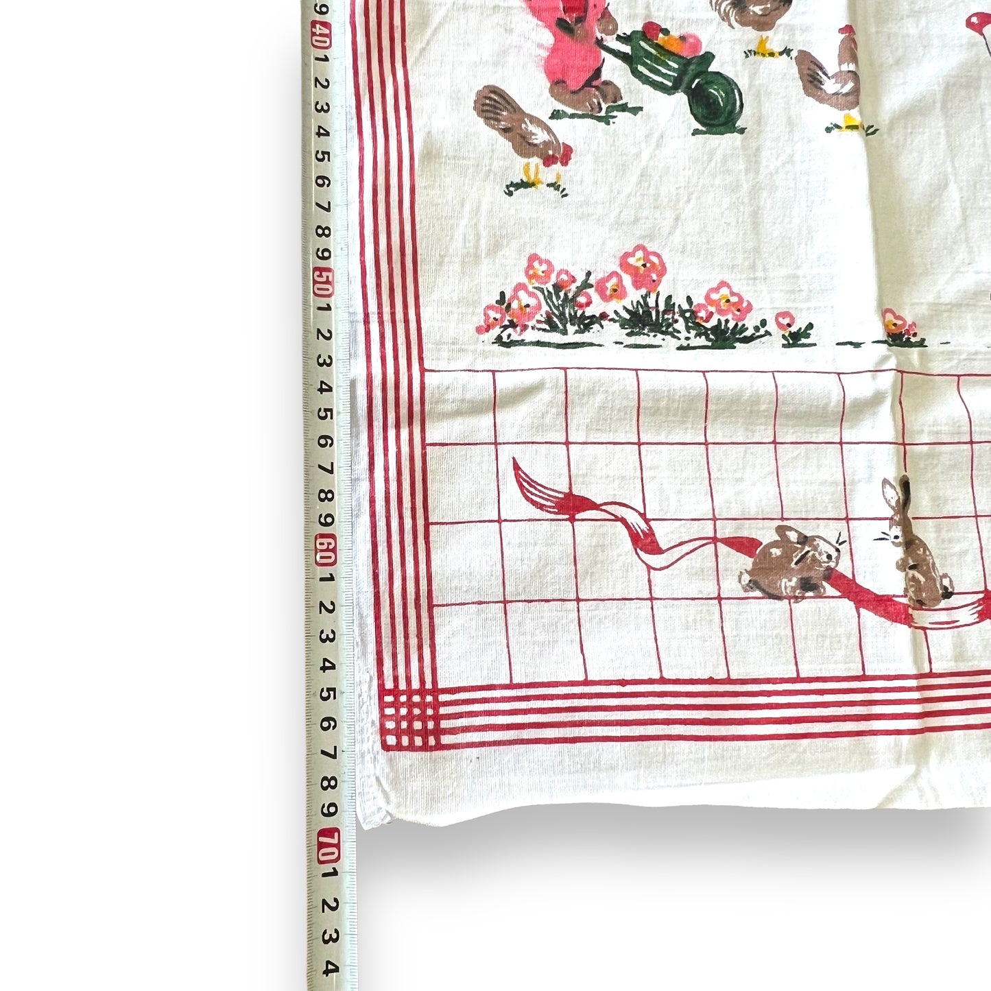 Cute rabbit farm tea towel