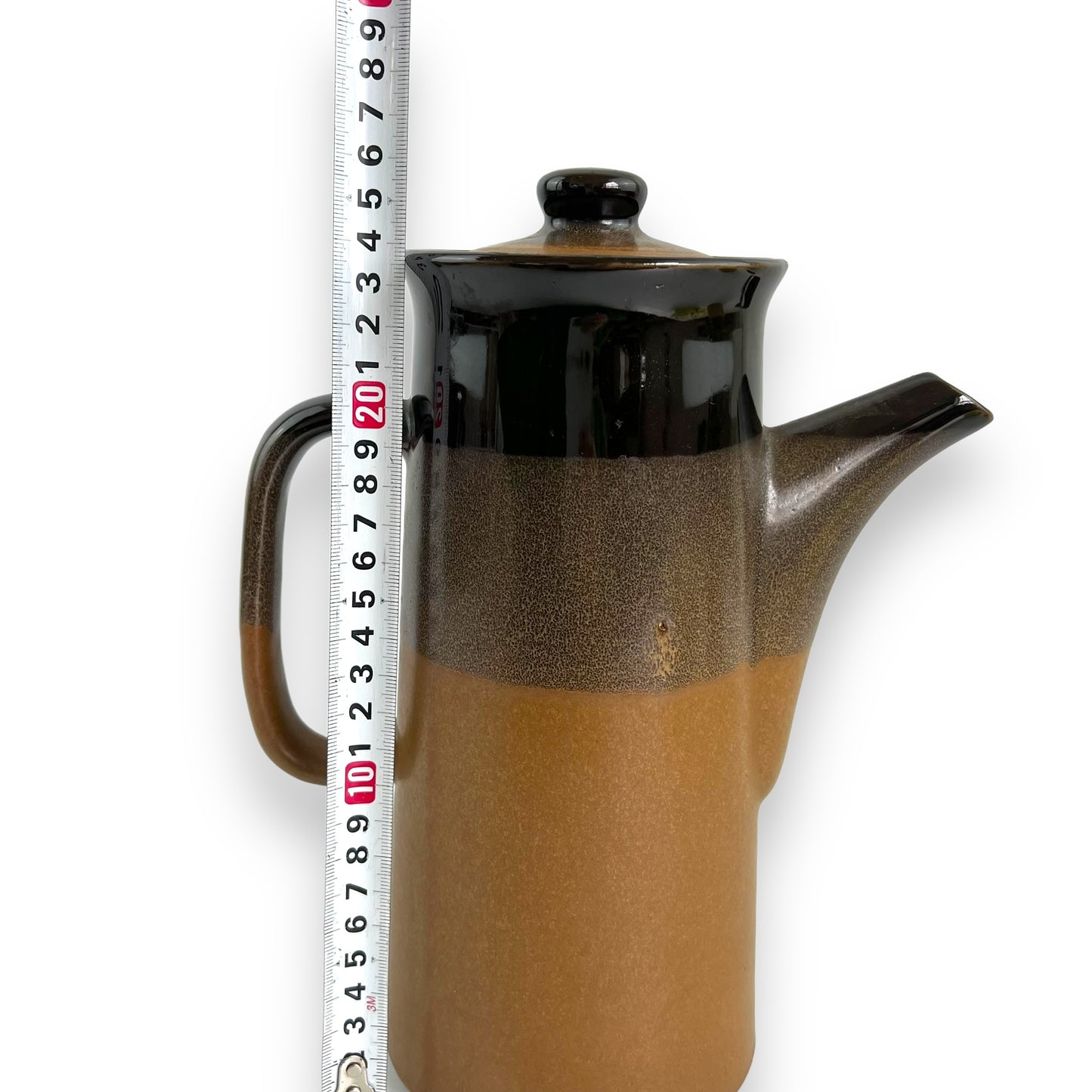Large brown stripe teapot