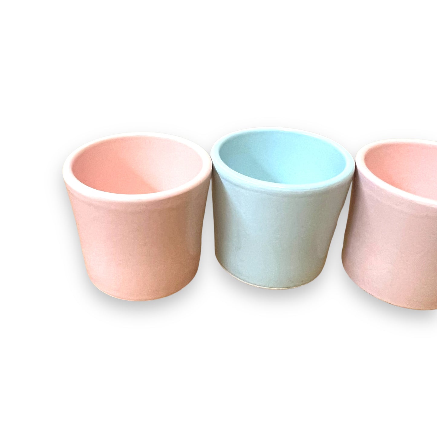 Set of 4 Pastel Stoneware Ramekin cups by Ceramica - Pink & Blue