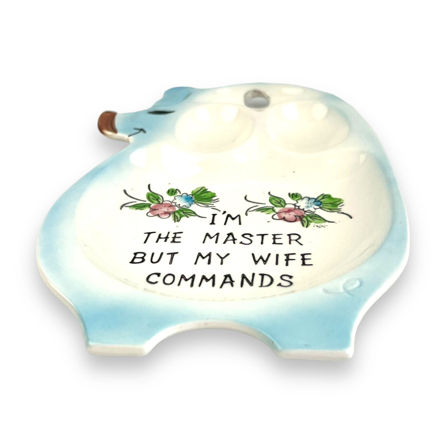 Blue Pig Spoon Rest