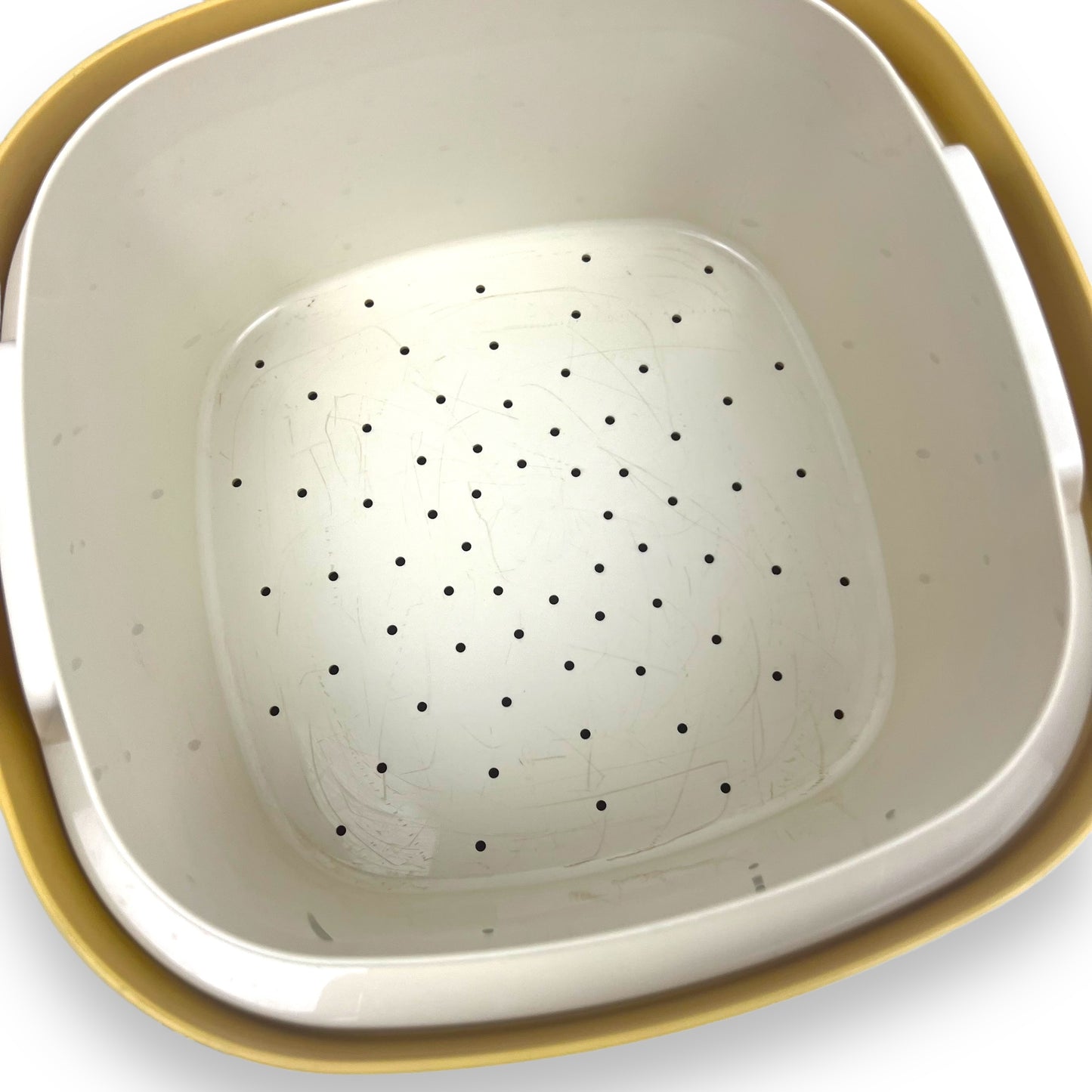 Tupperware Harvest Gold Microwave steamer container