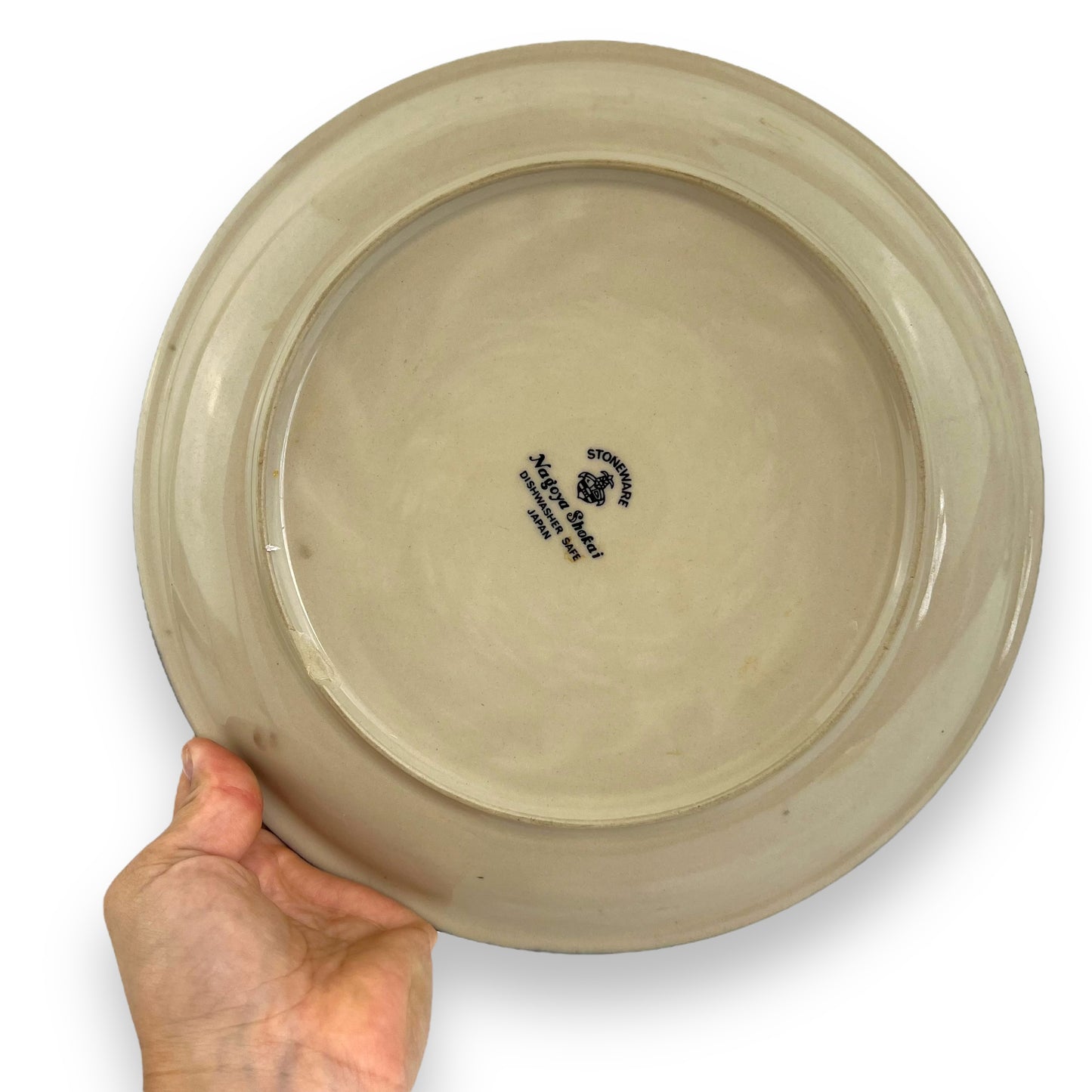 Nagoya Shokai Stoneware Plate - Red Flower Design, Made in Japan