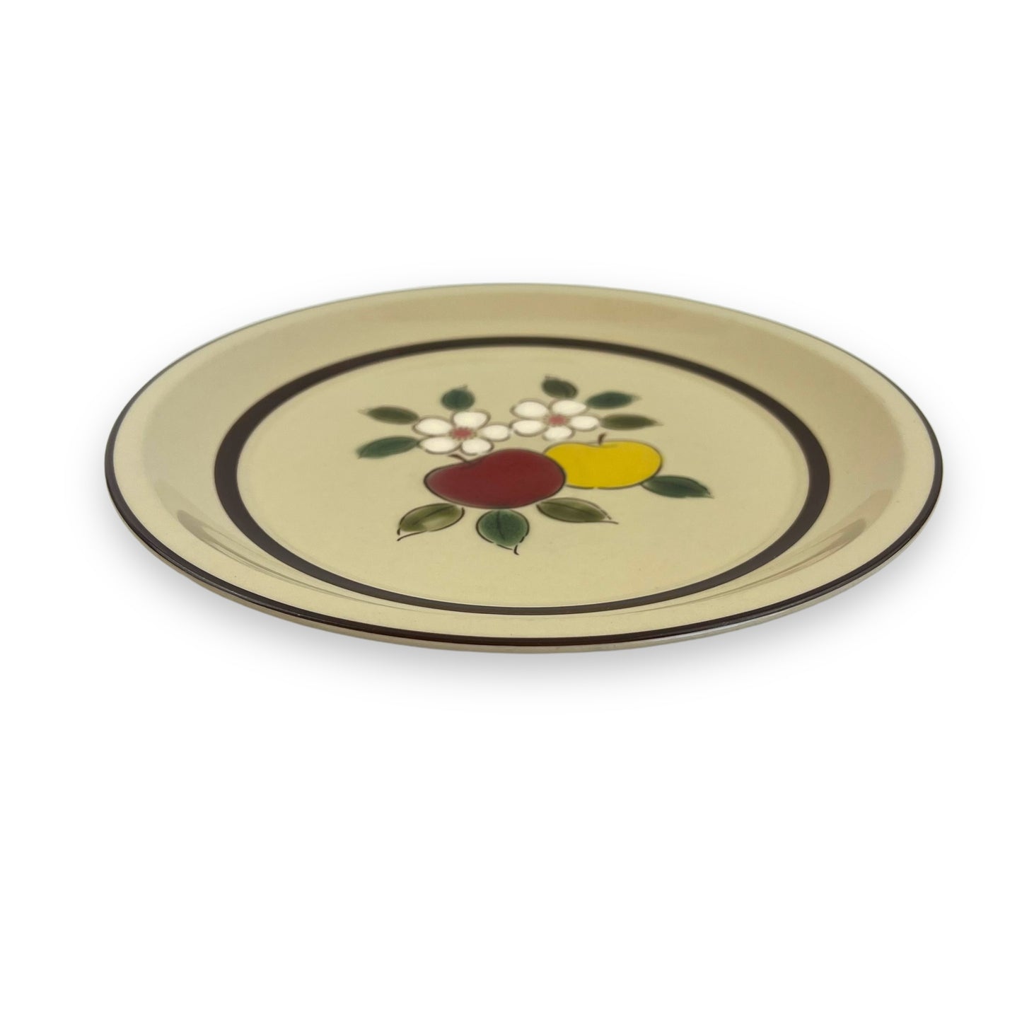 Momoyama Stoneware Plate | Apple & Blossom Design | 27cm Serving Plate
