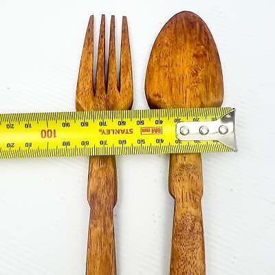 Wooden salad serving utensils
