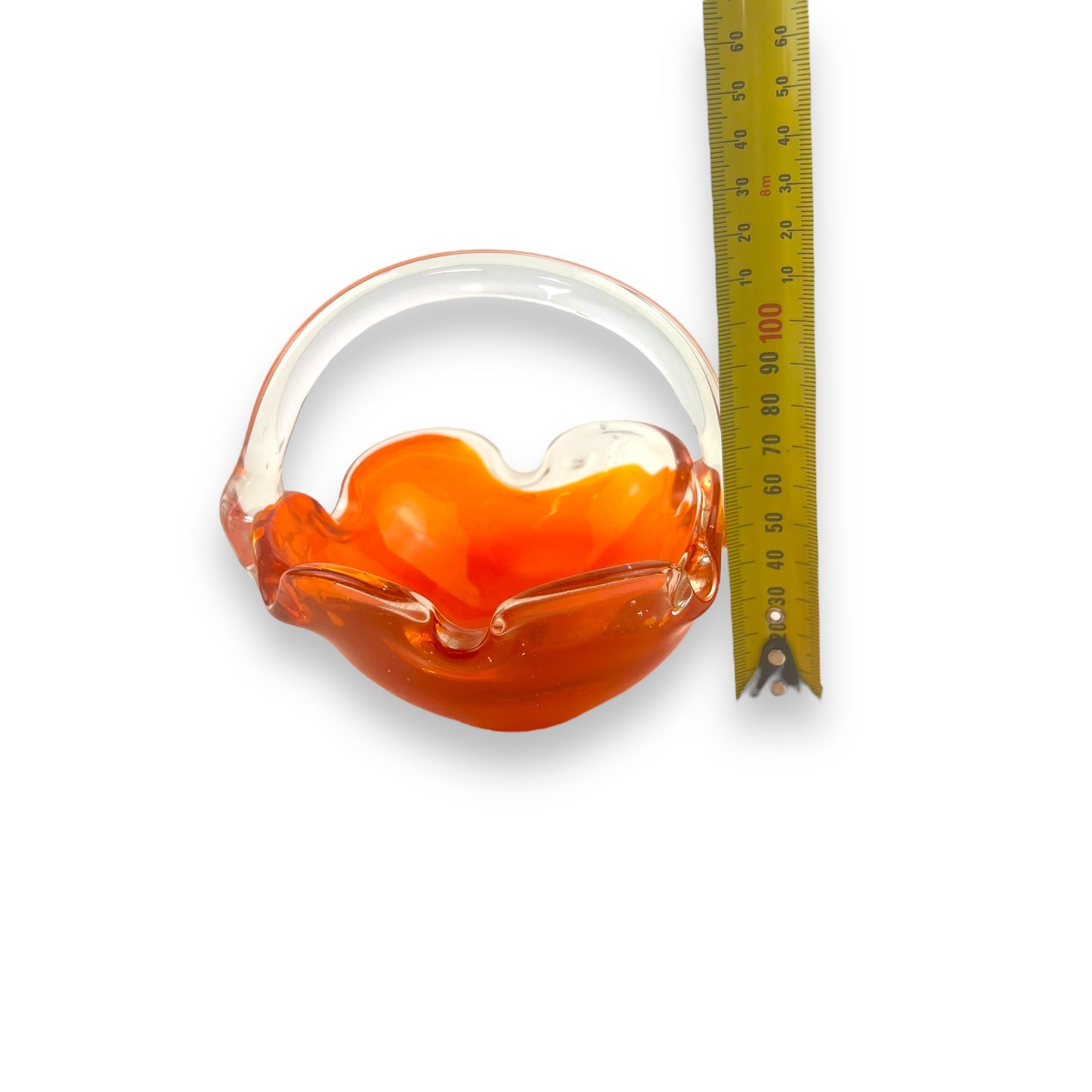 Orange Art Glass Basket