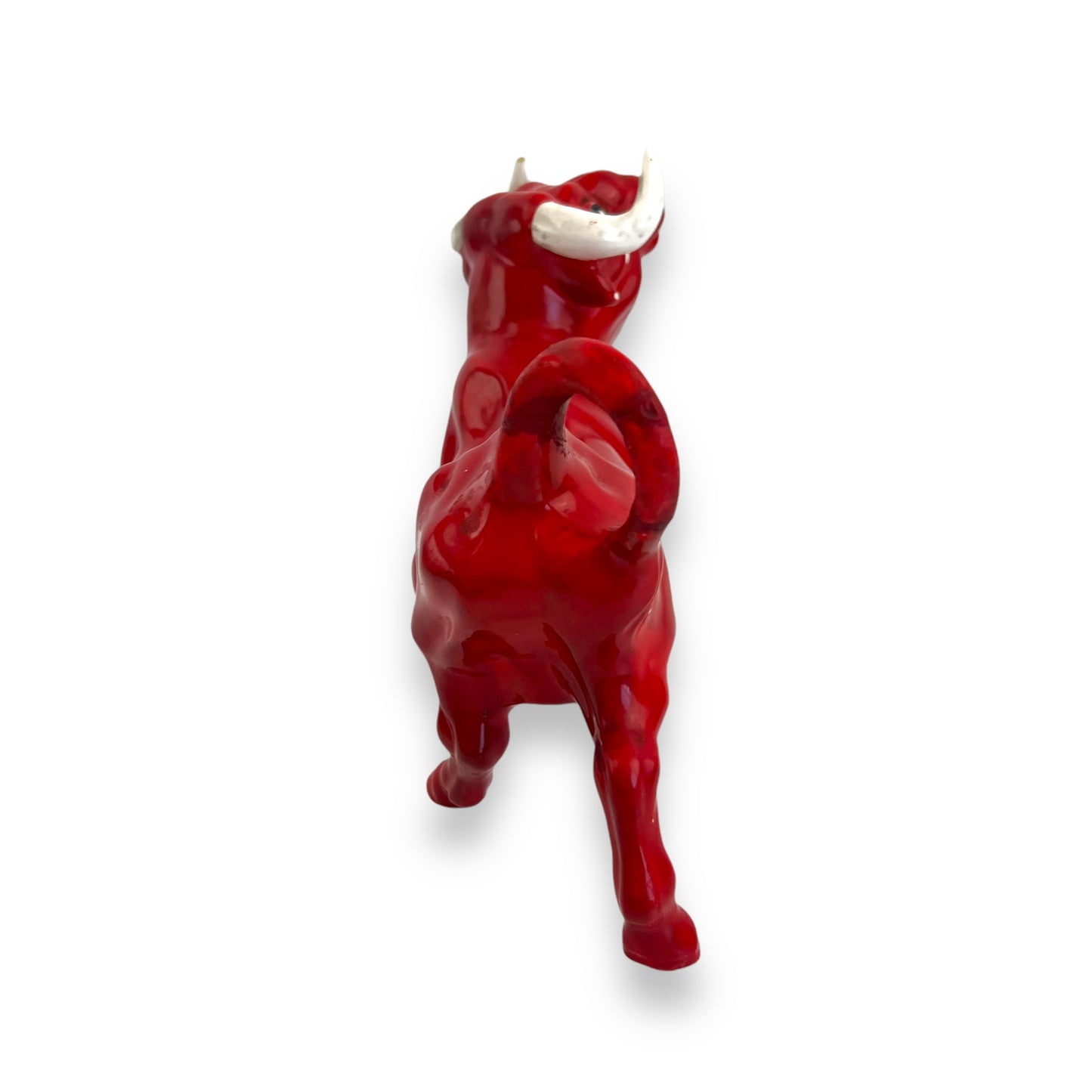 Red Ceramic Bull Figurine – Mid-Century Decorative Collectible