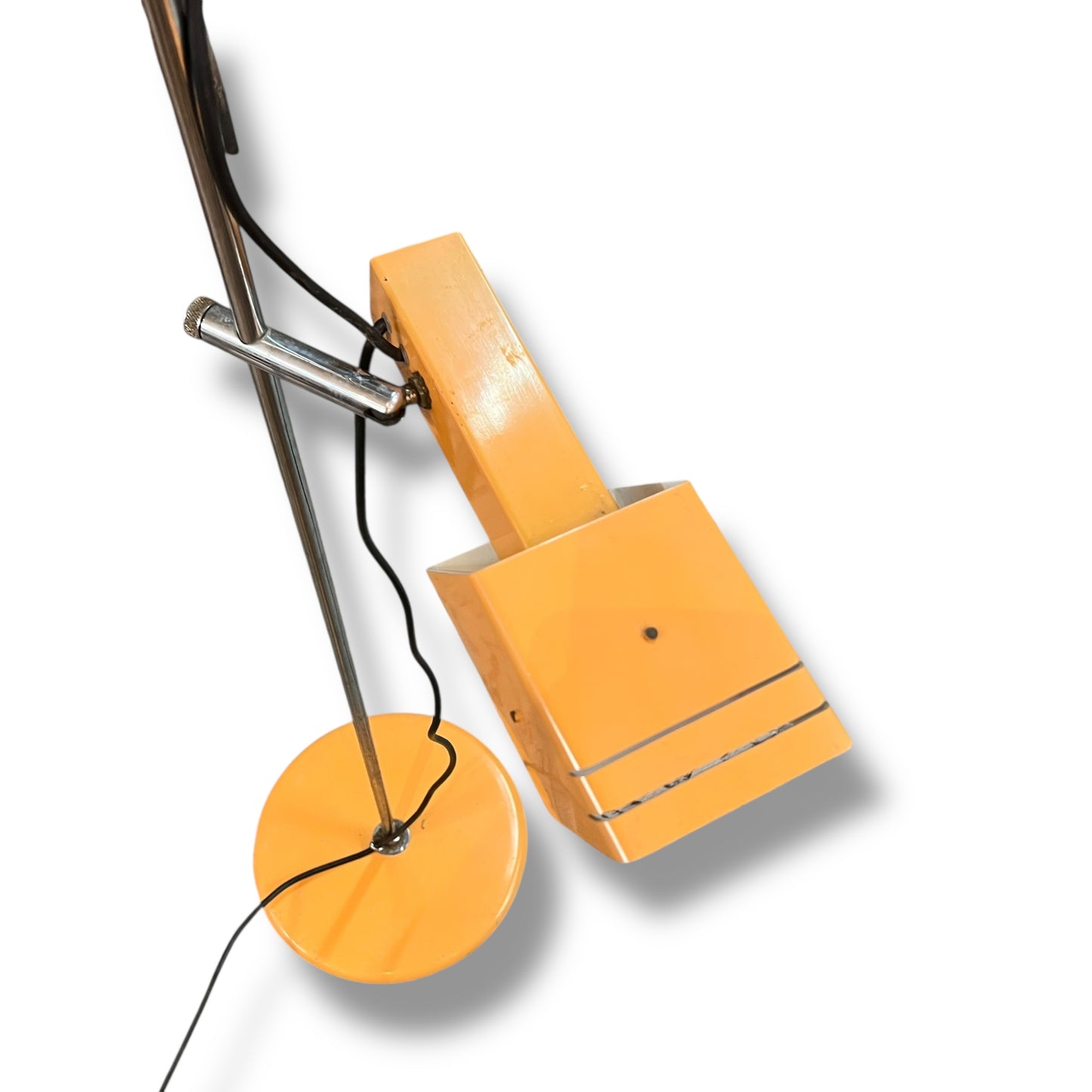 Orange Adjustable Twin Spotlight Floor Lamp