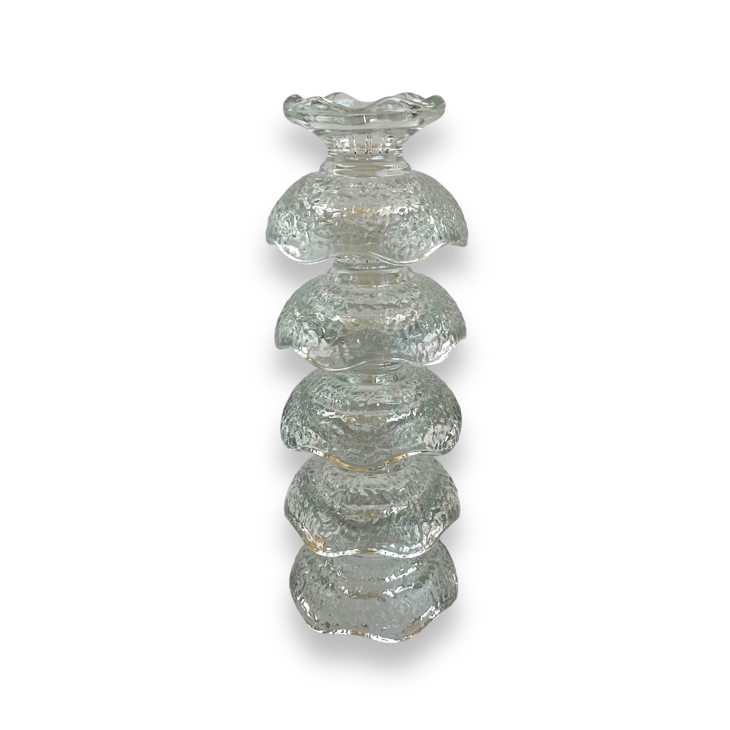 Anchor Hocking Reversible Stackable Pebble Glass Candle Holders Set Of 5