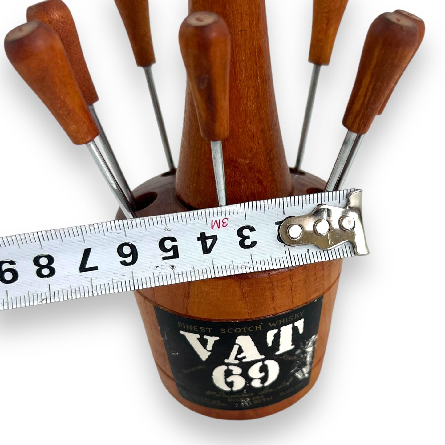 Vat 69 Wooden Cocktail Fork and Carrier