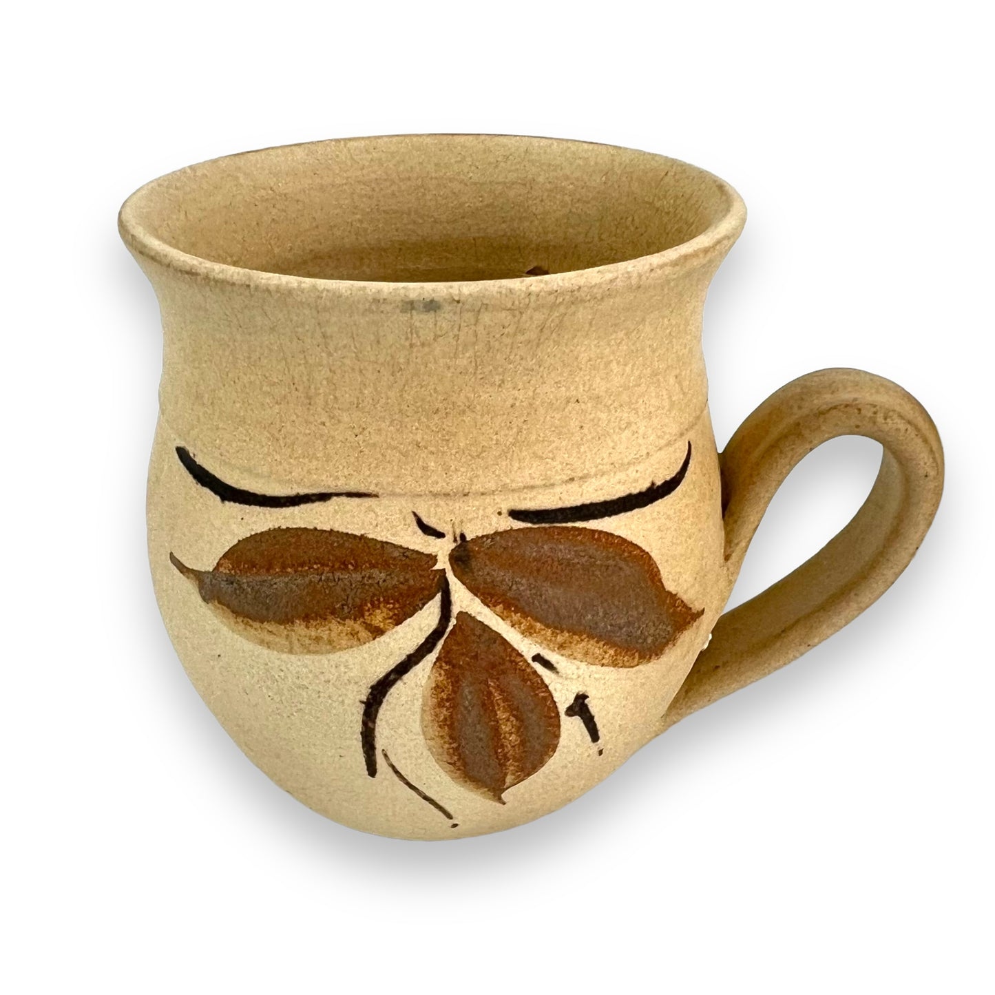 Grashir Pottery Brown Leaf Mug Set of 2