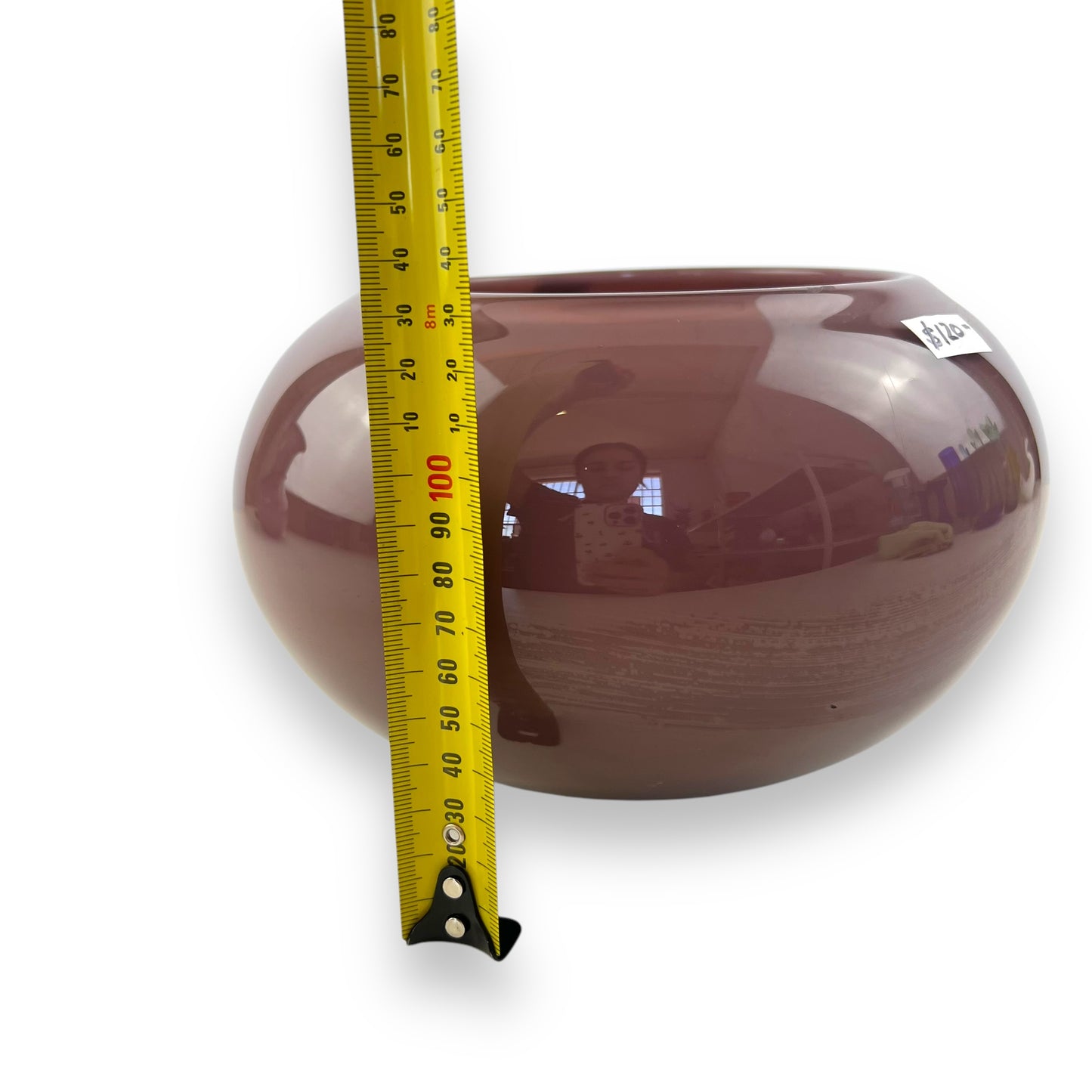 Handblown Purple and White Cased Glass Bowl