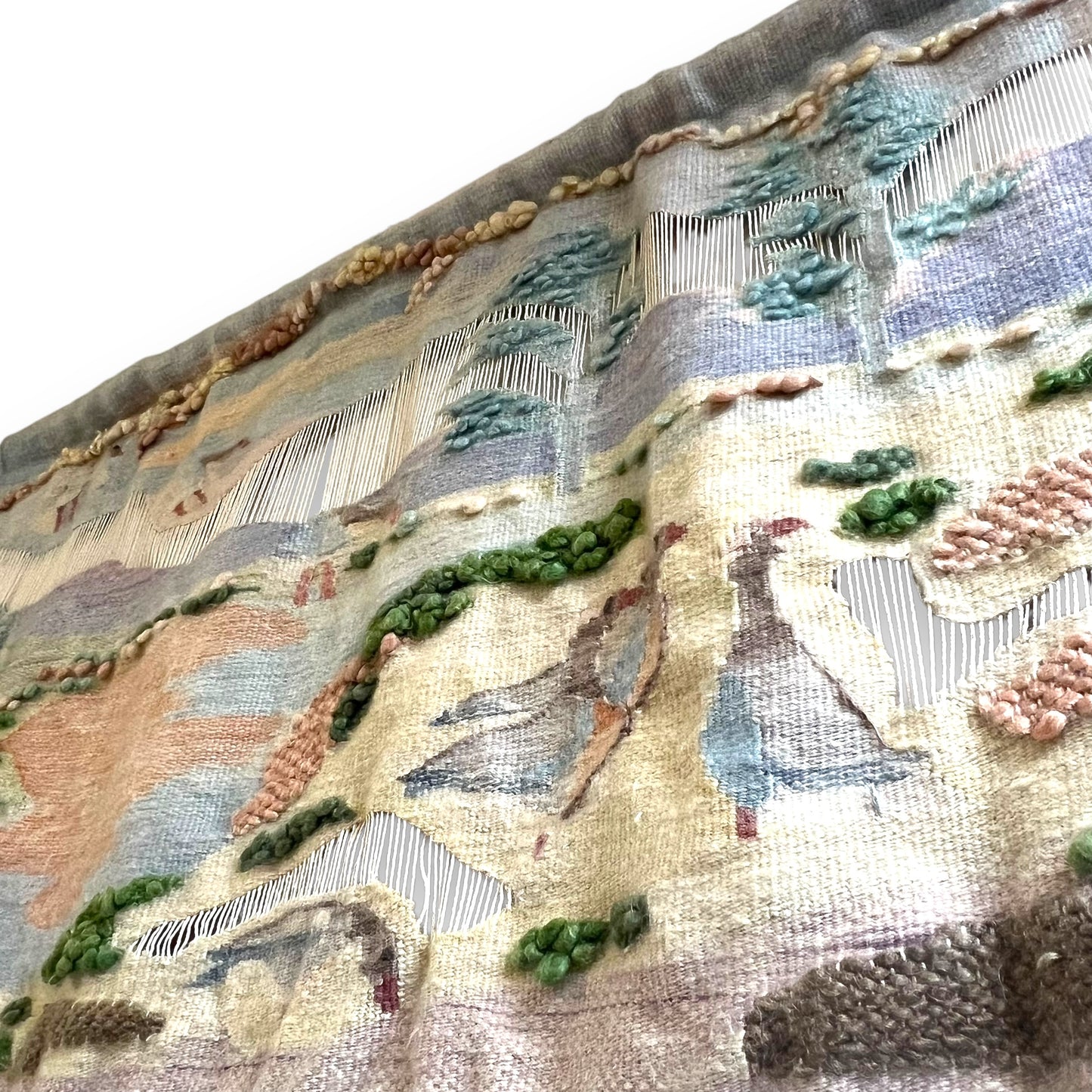 South African Woollen Wall Hanging 'River & Mountain Scene’