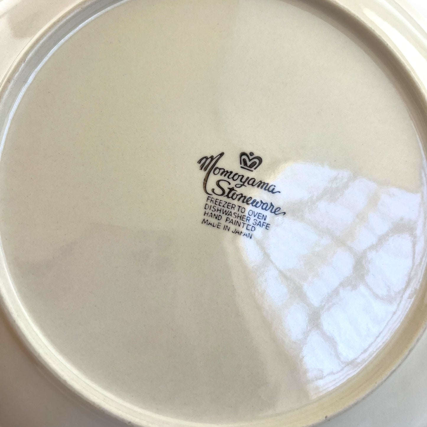 Momoyama Stoneware Plate | Apple & Blossom Design | 27cm Serving Plate