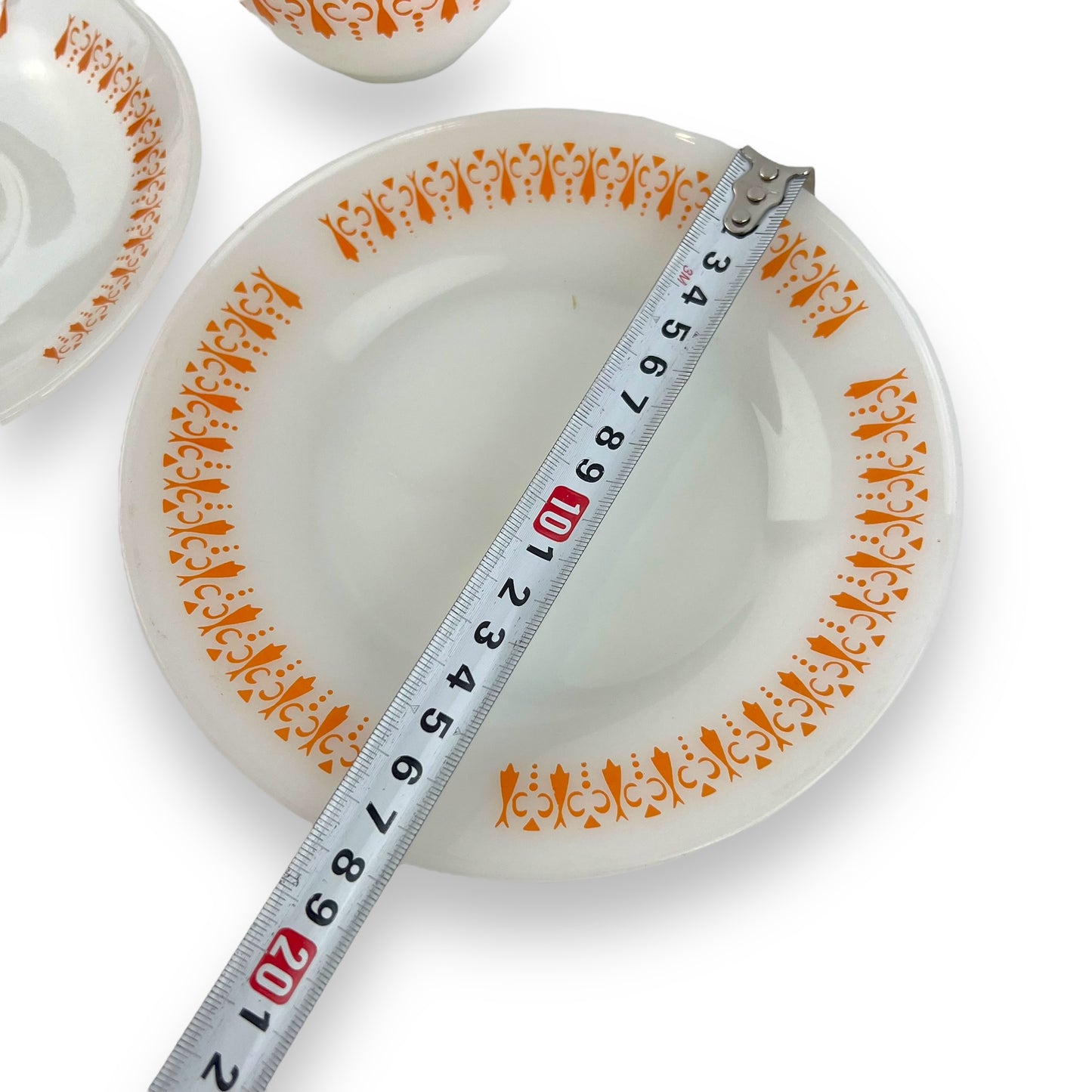 Termo-Rey Orange & white Cup & Plate Trio - Made in Brazil