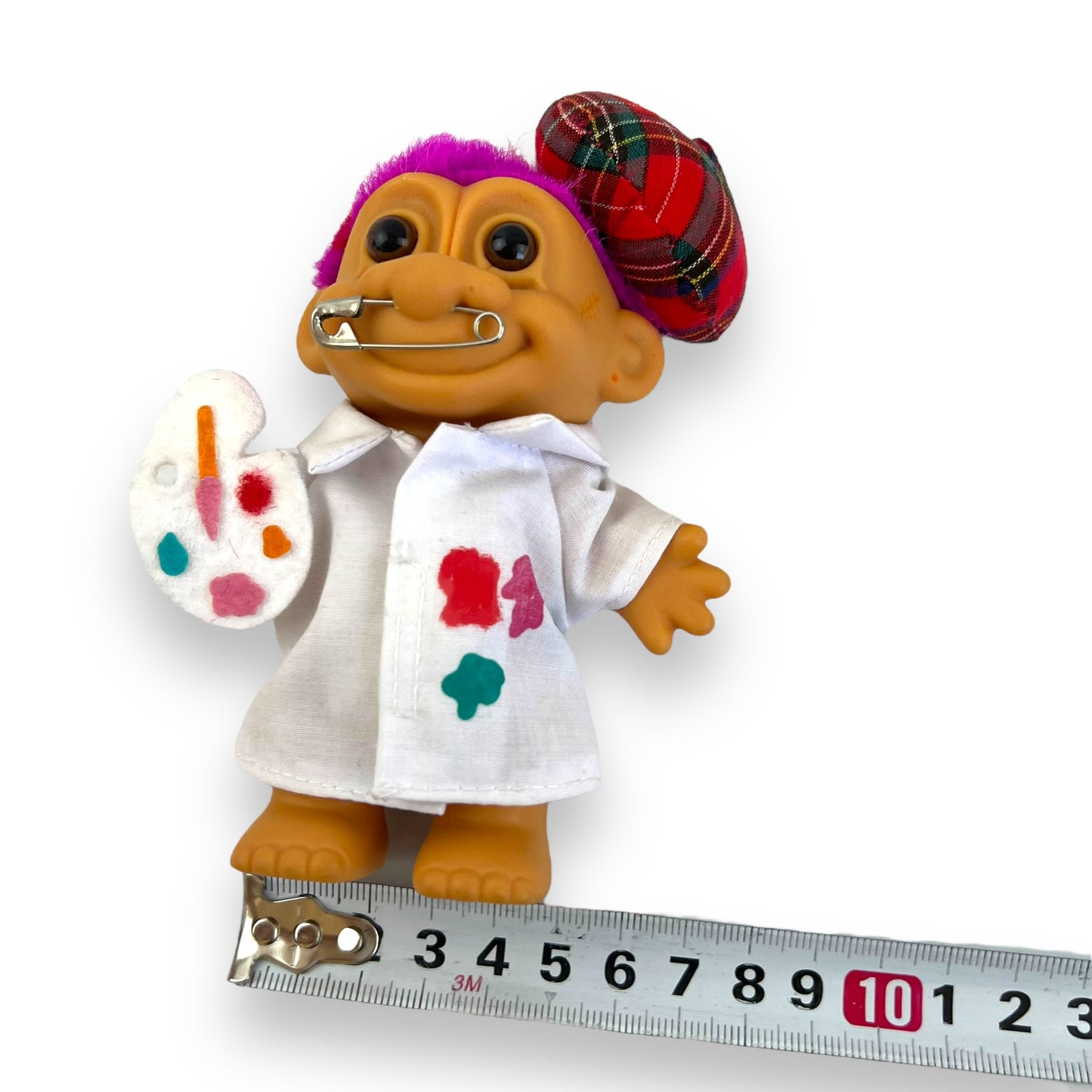 Artist Troll Doll in Paint shirt with hat and paint board