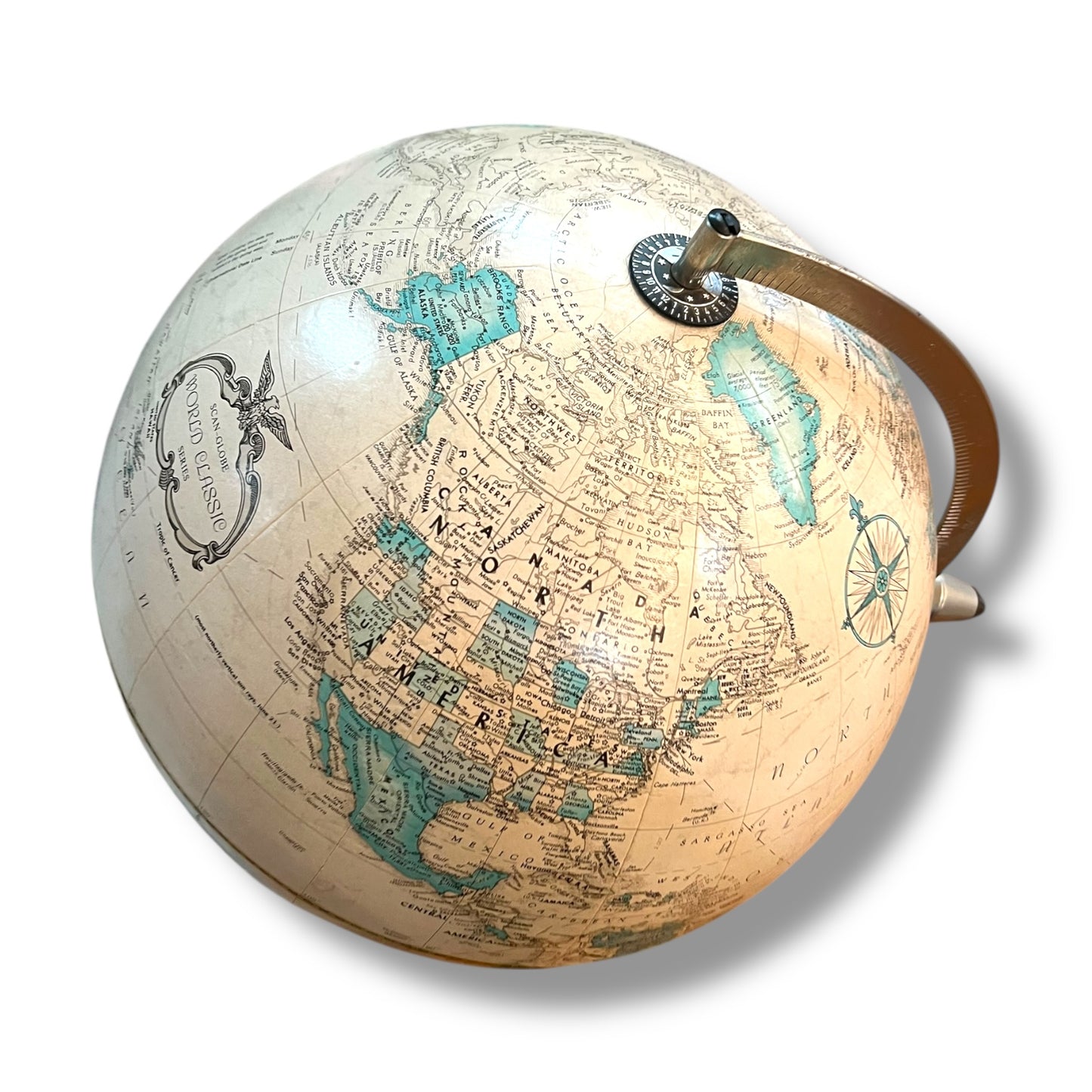 Replogle “World Classic” 12” Vintage Desktop Globe — Wood & Metal Base, Made in USA