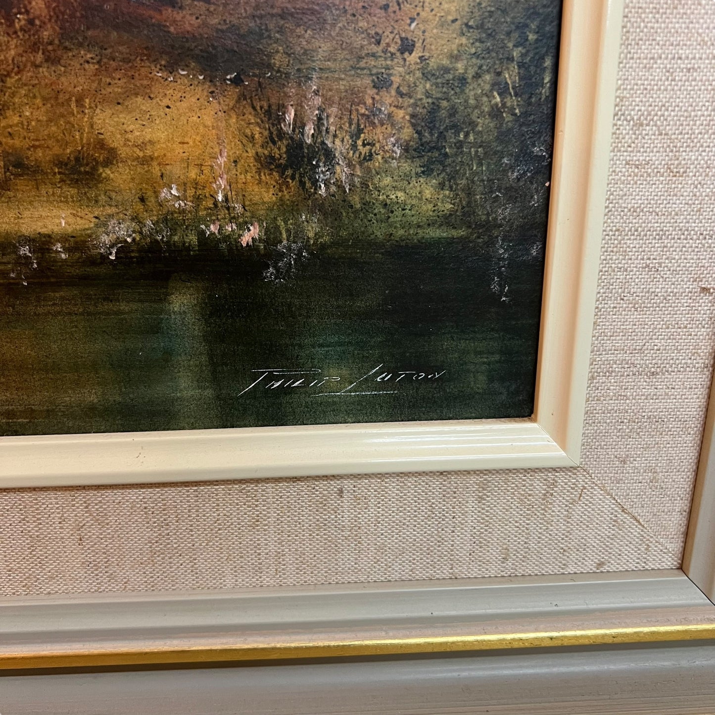“River Gums, Templestowe” by James Luton – Framed Vintage Australian Landscape Painting (1974)