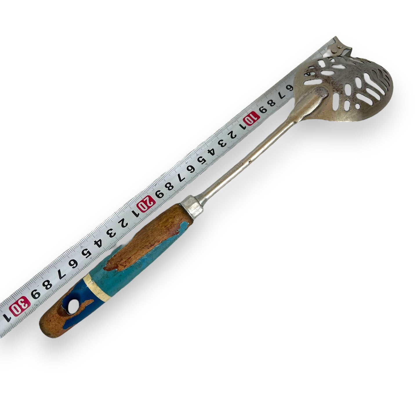 Blue painted Wooden handle spoon