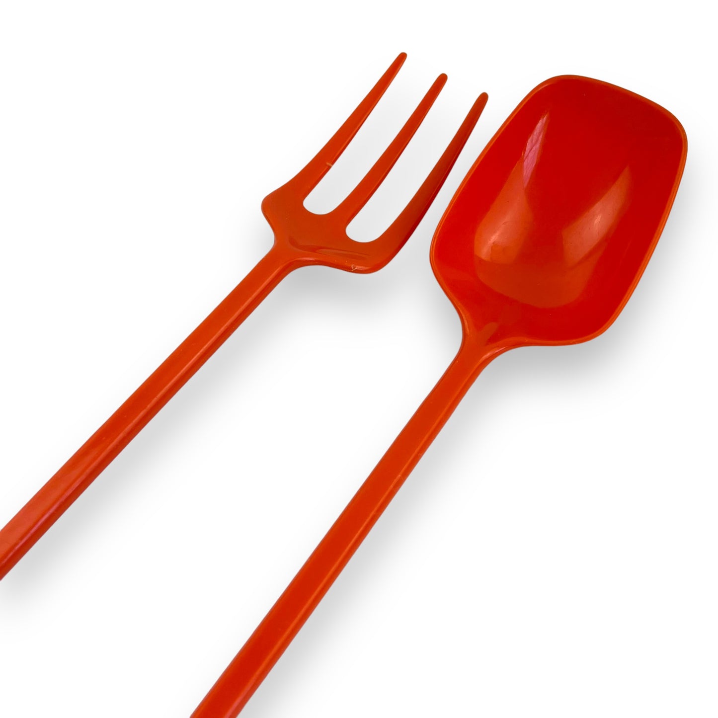 Salad Server Set - Made in Hong Kong - Orange and Black