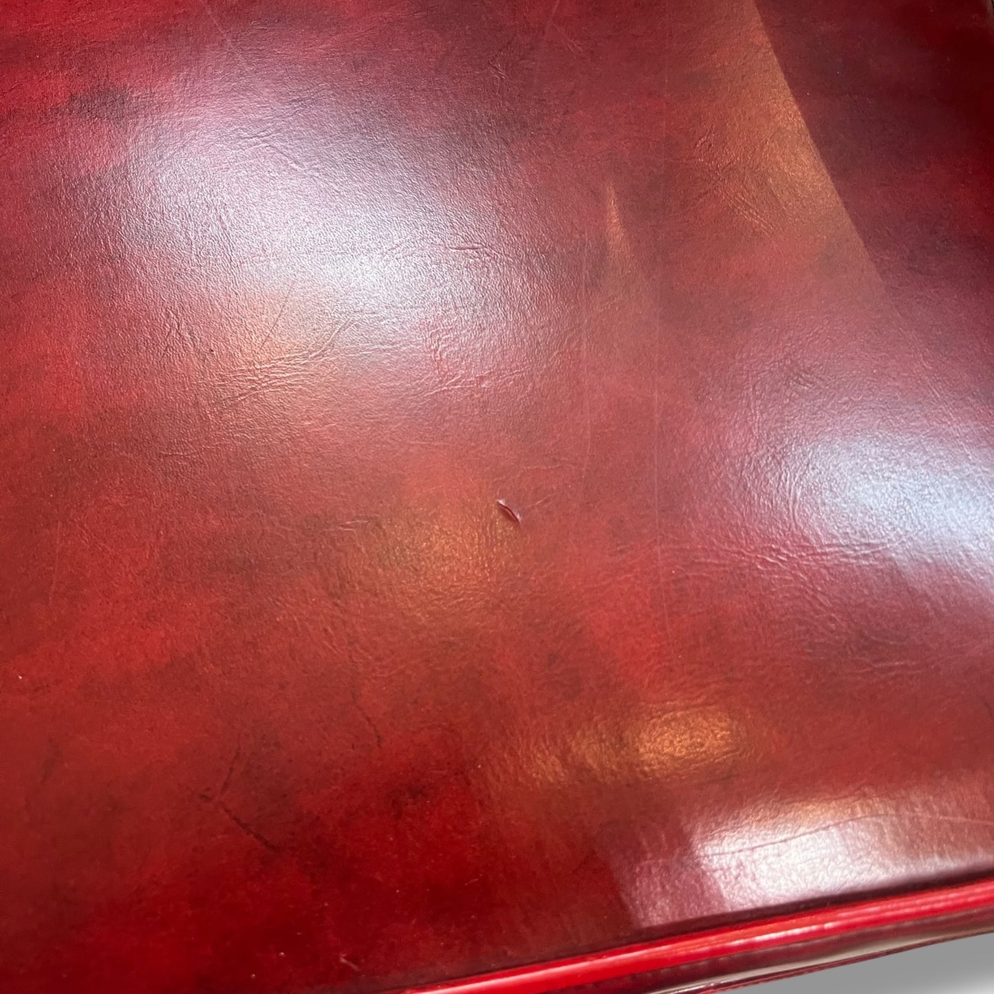 Red Wingback Armchair with Stud Detailing