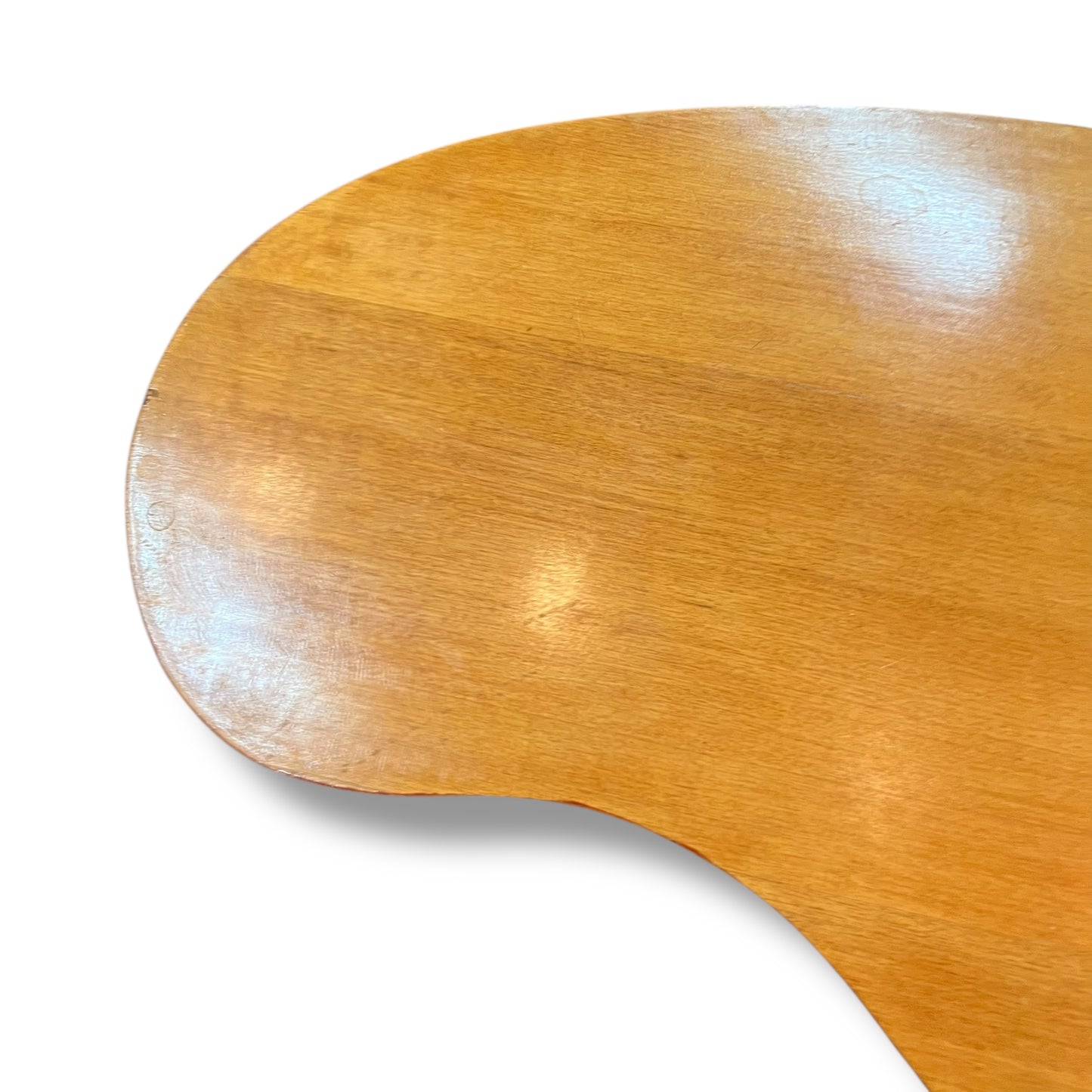 Kidney Shaped Coffee Table with Tapered Legs