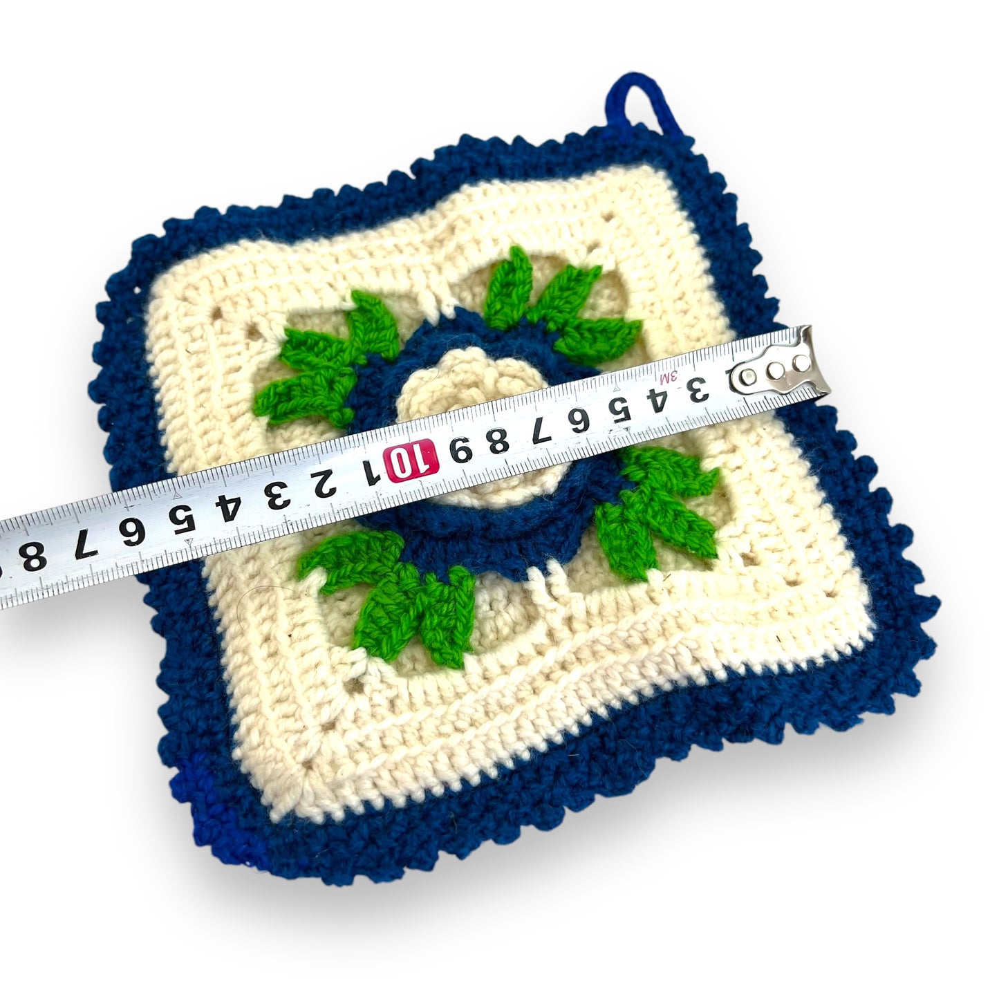 Crochet Blue & White Flower Hot Pot Holder