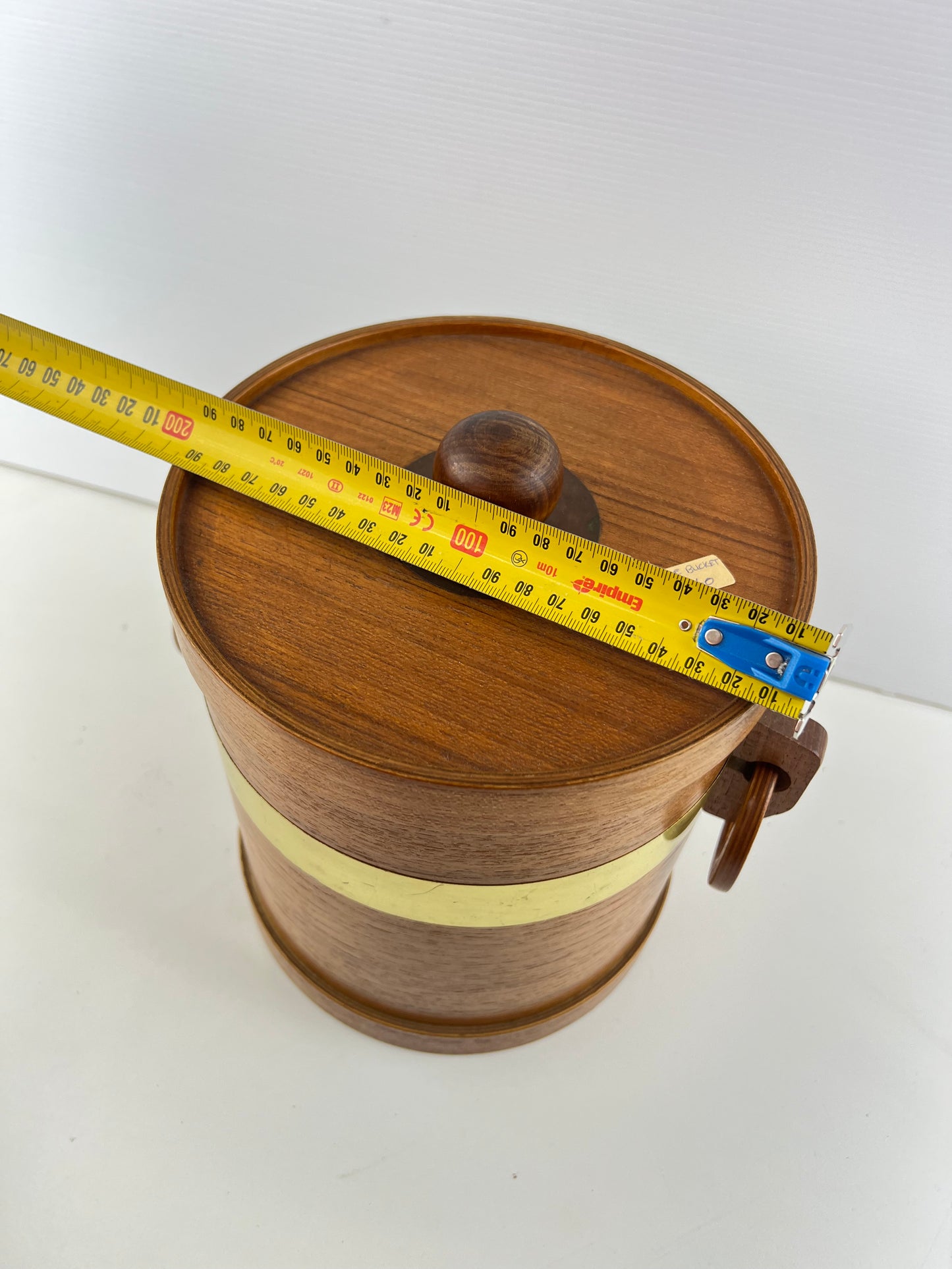 Timber & Brass Mid Century Ice Bucket with Ring Handles