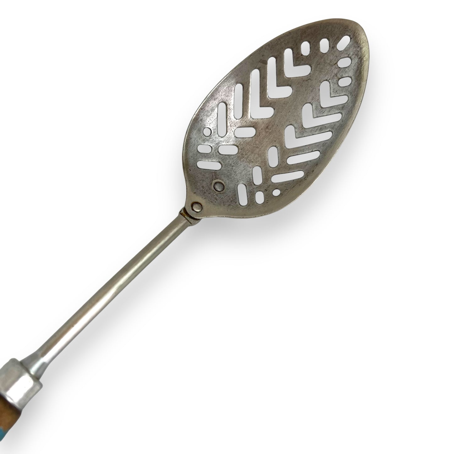 Blue painted Wooden handle spoon