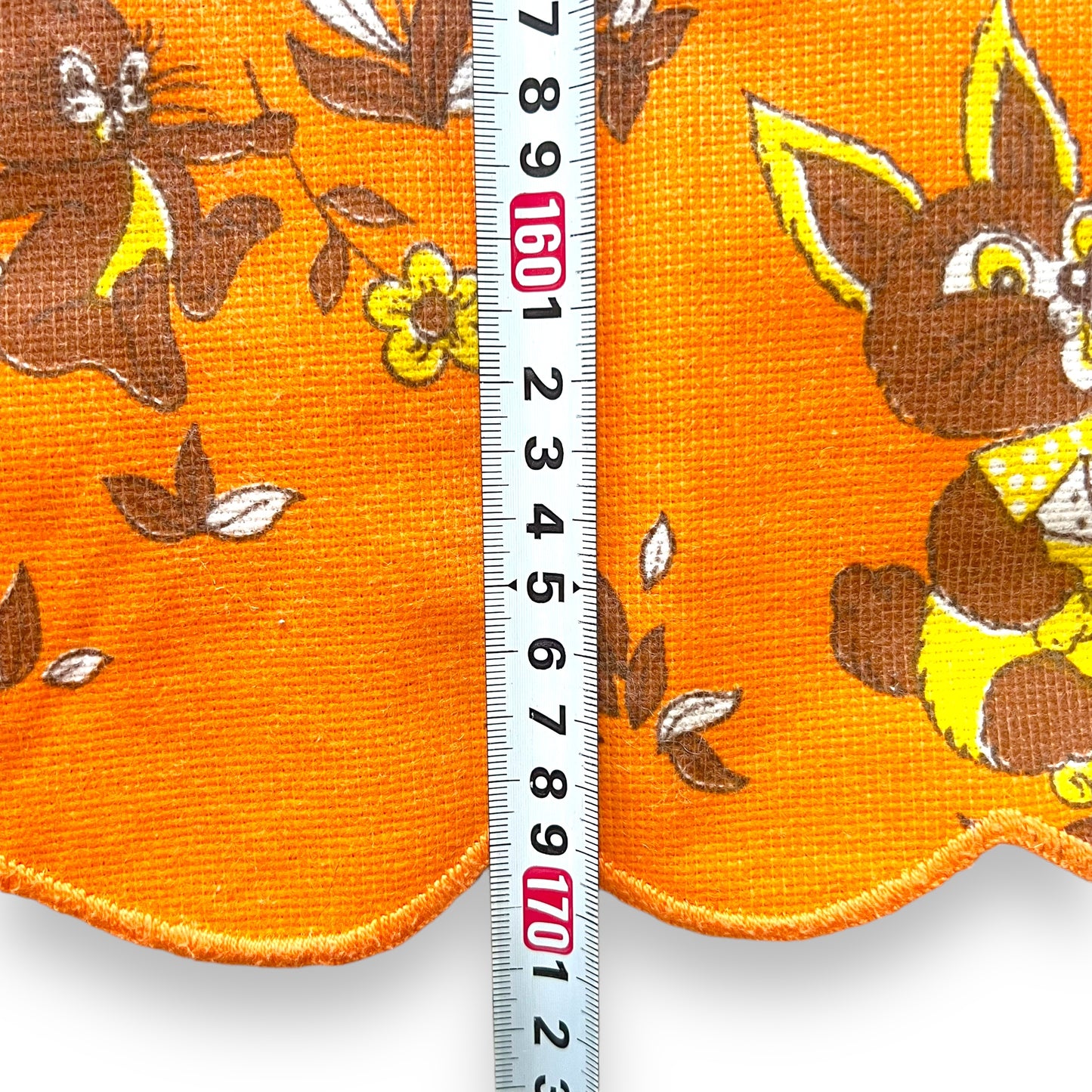 Retro Orange yellow and brown rabbit and mushroom tablecloth