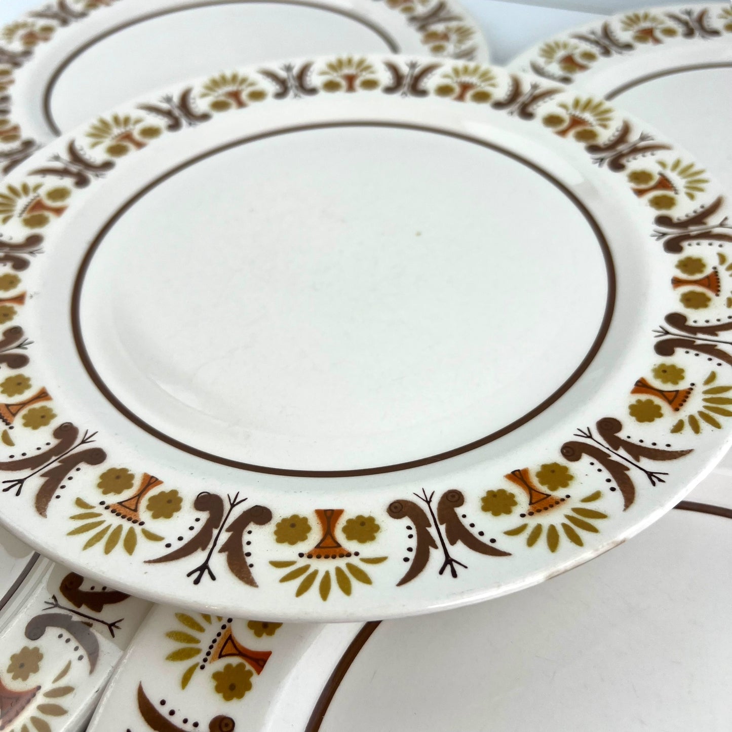 Set of 5 Mikasa Mediterrania Dinner Plates - Rick Rack Pattern - Made in Japan
