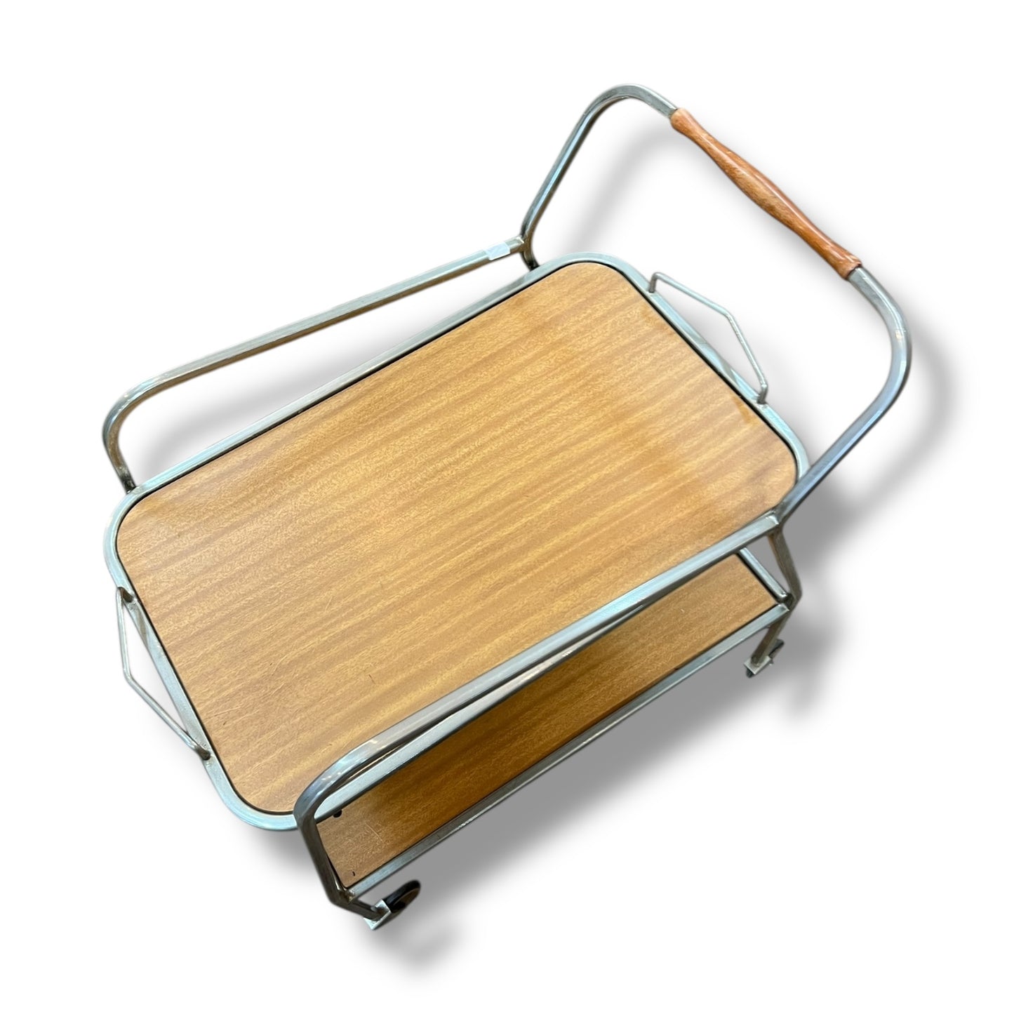 Chrome & Laminate Drinks Trolley with Removable Tray