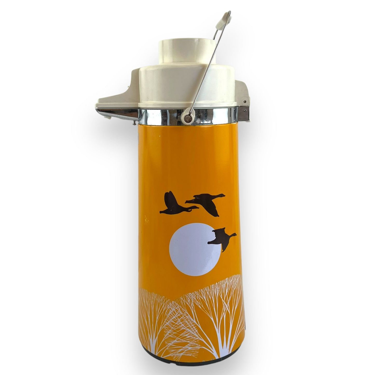 Shibuya Airpot Thermos – Yellow with Geese & Sun Design