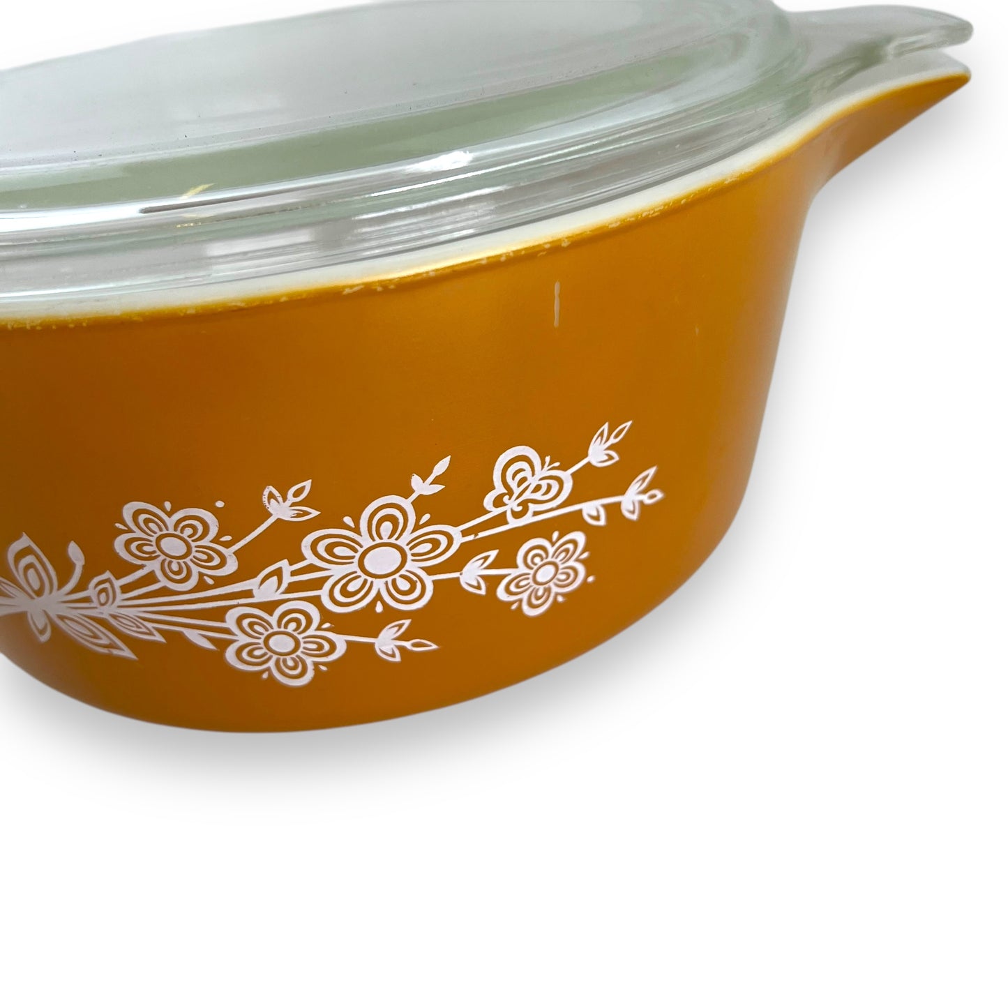 Pyrex Butterfly Gold Casserole Dish & Glass Lid Baking Dish