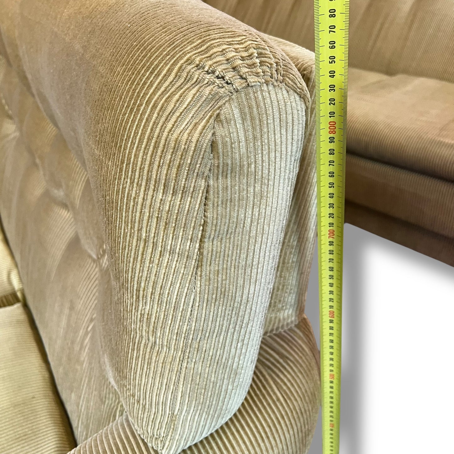 Green-Yellow Corduroy 2-Seater Lounge