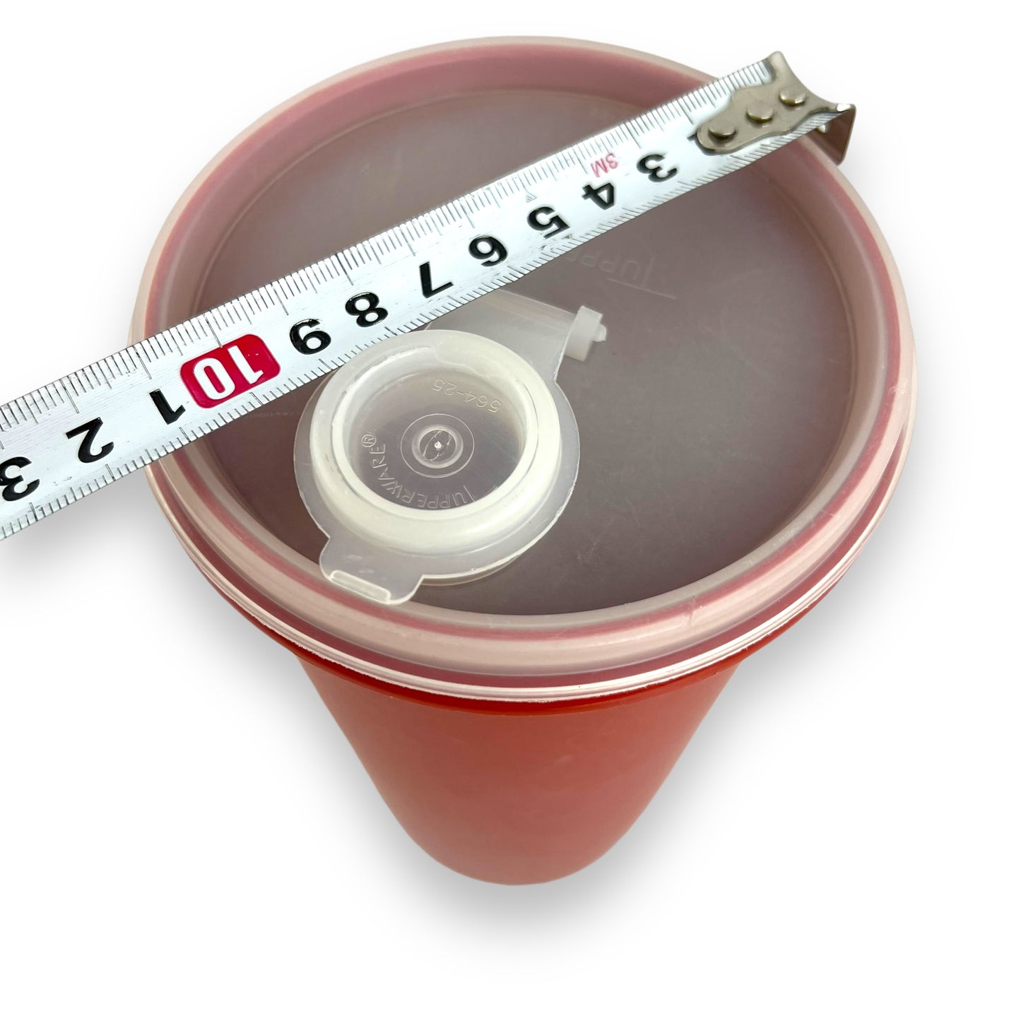 Tupperware Red Beverage Container clear lid