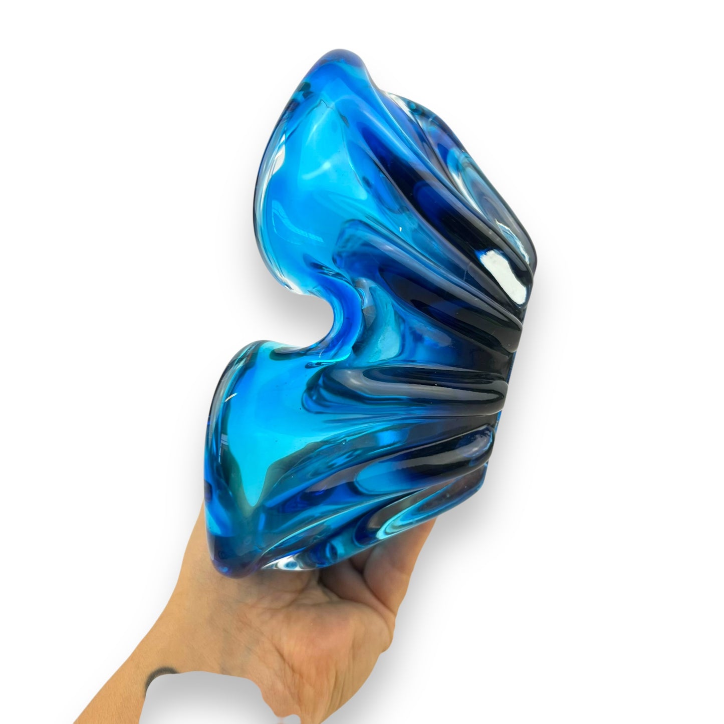 Blue Art Glass Dish